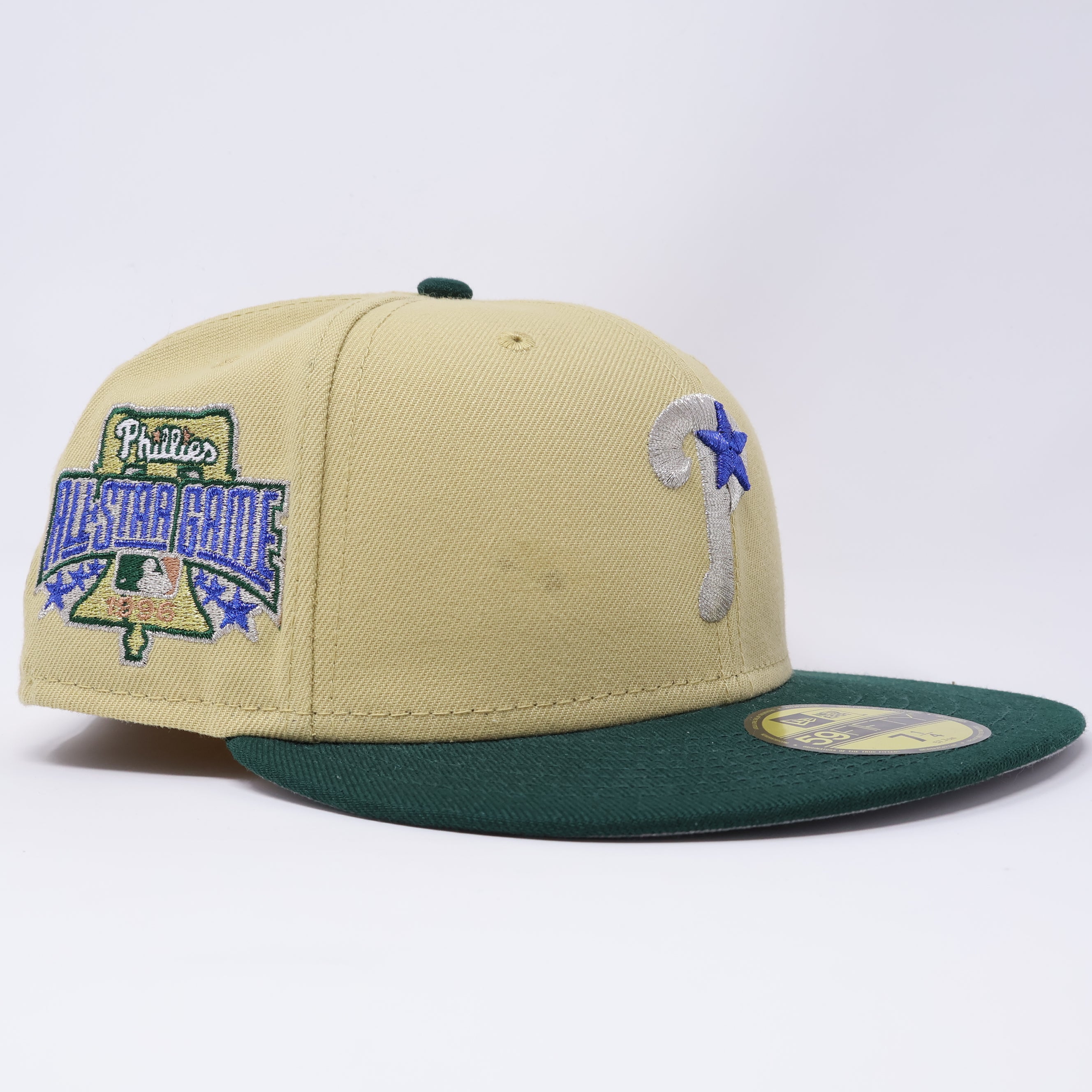 NWT 1/4 Khaki Philadelphia Phillies 1996 All Star Game 59fifty New Era Fitted Hat Cap