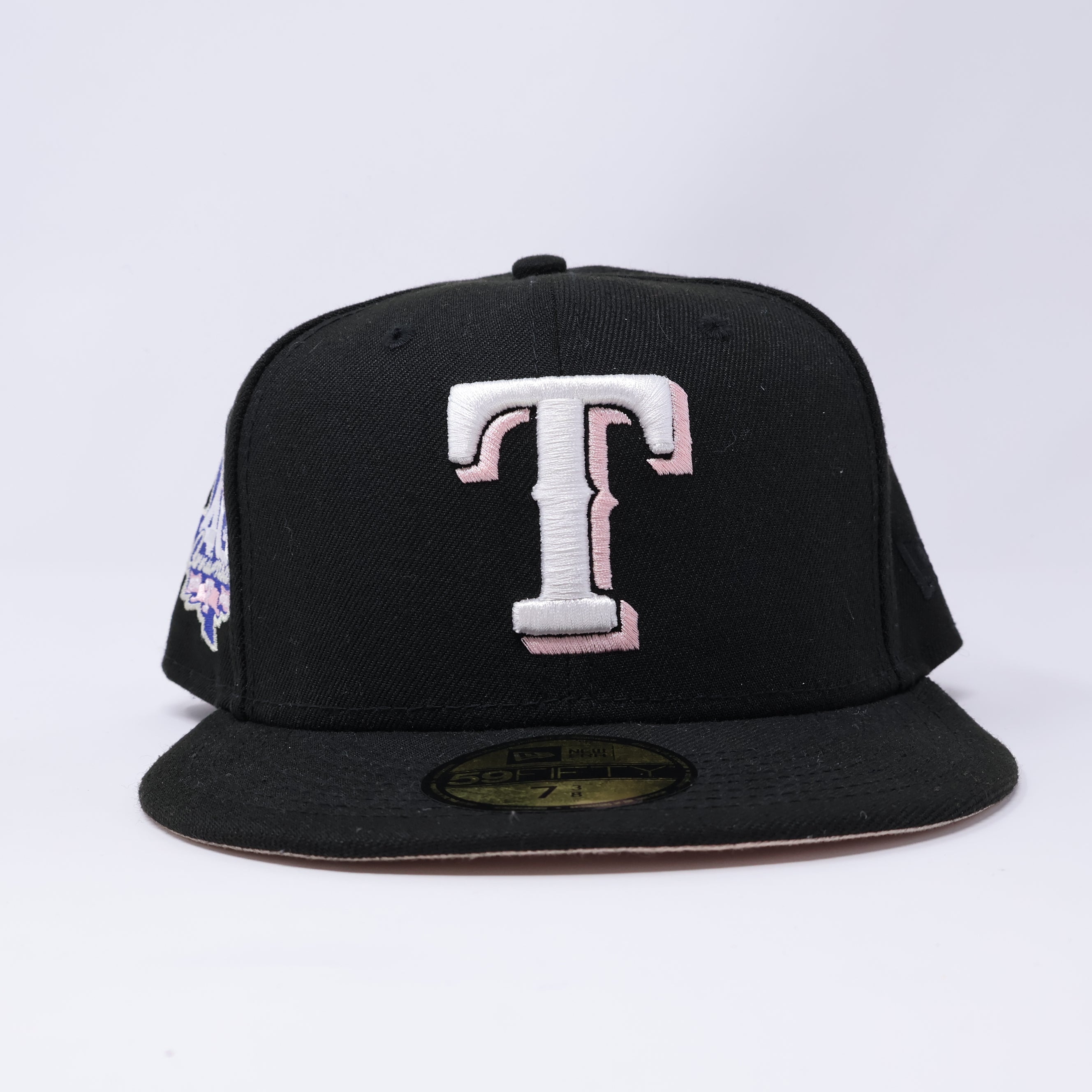 USED 3/8 Black Dallas Texas Rangers 40th Anniversary 59fifty New Era Fitted Hat Cap
