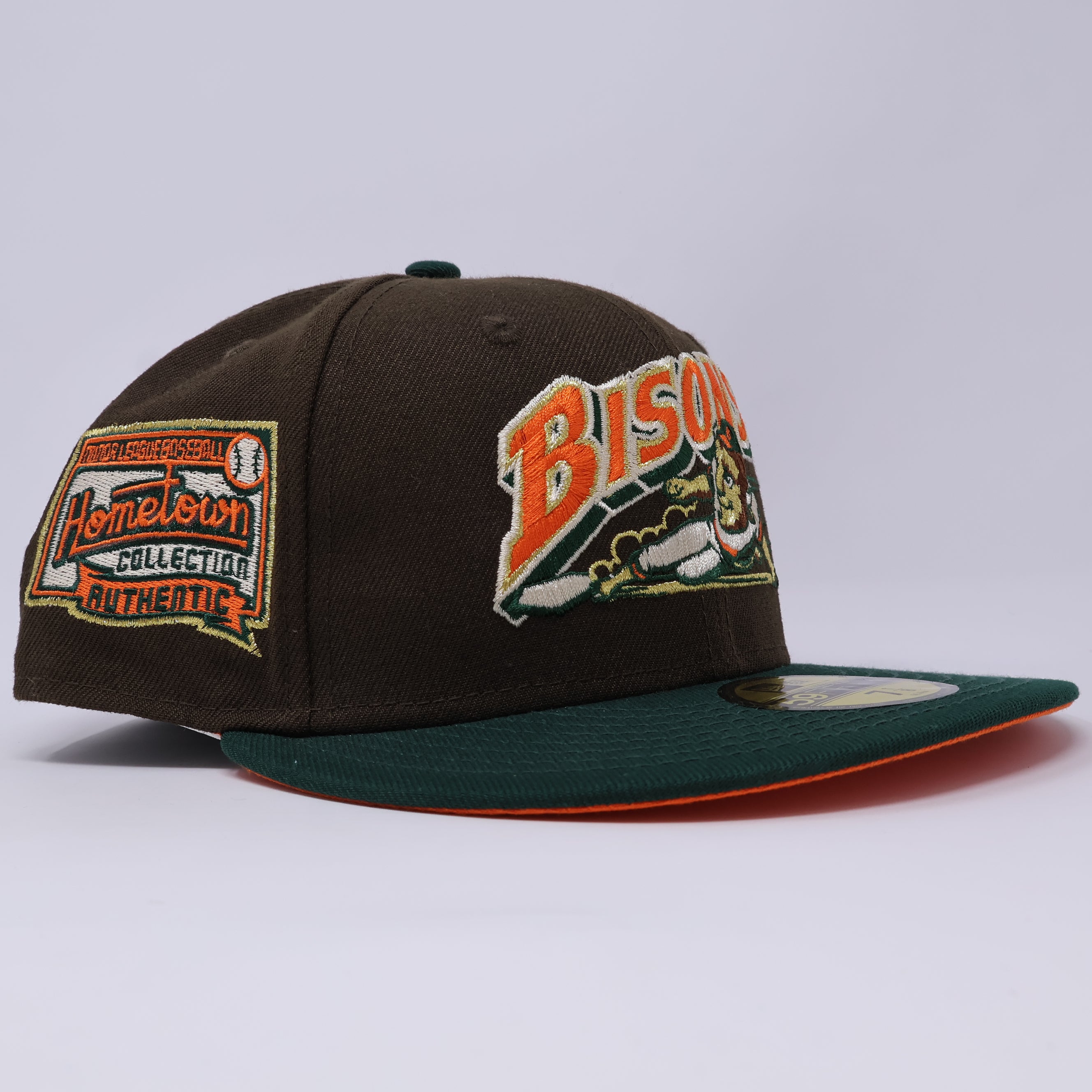 NWT 1/8 Brown Buffalo Bisons Hometown Collection 59fifty New Era Fitted Hat Cap