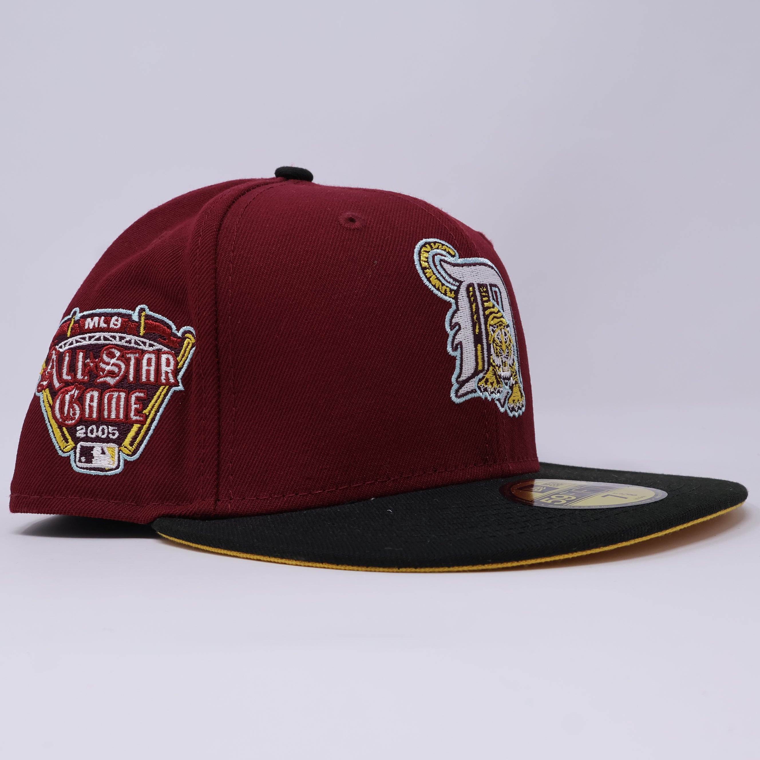 NWT 1/8 Maroon Detroit Tigers 2005 All Star Game 59fifty New Era Fitted Hat Cap