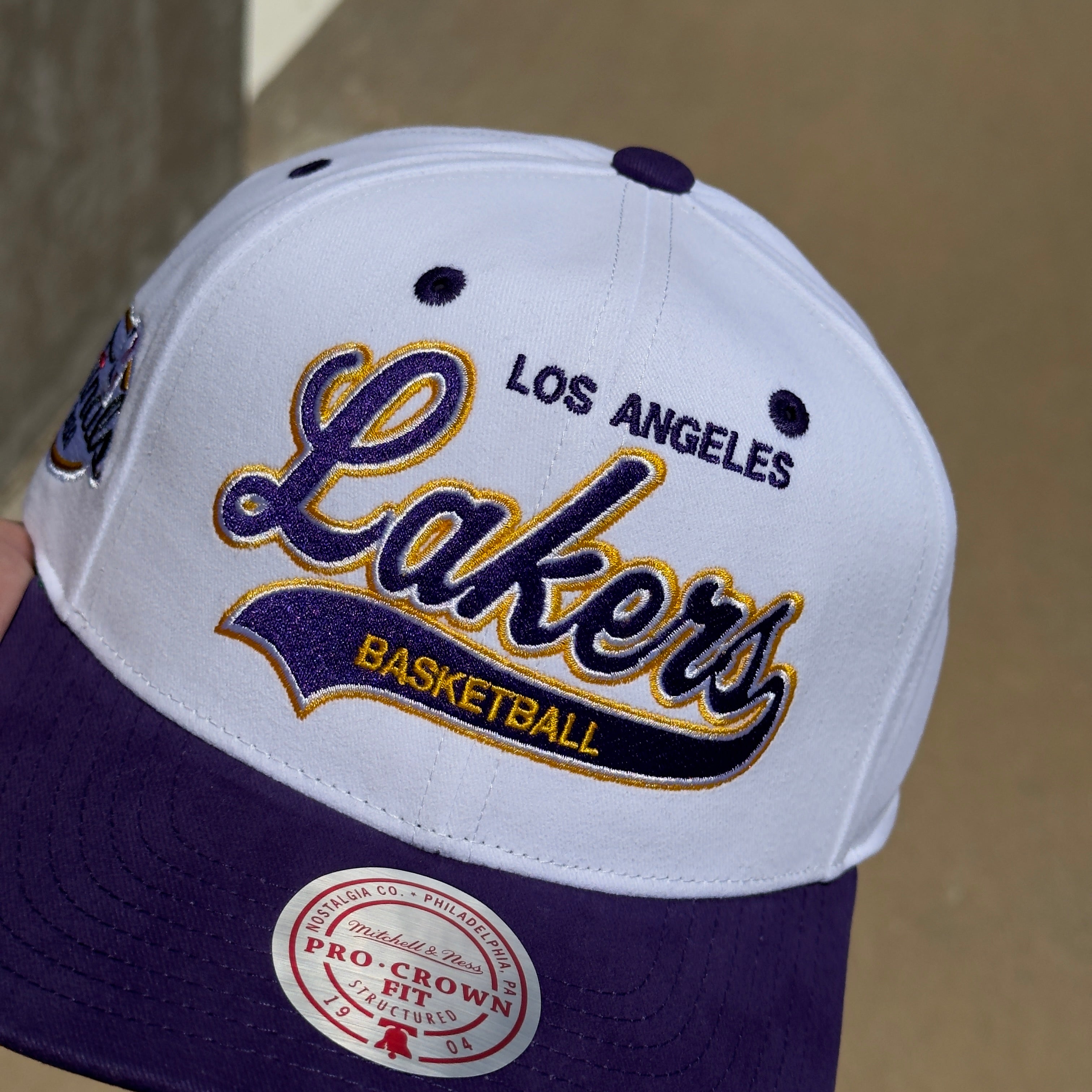 NEW White Los Angeles Lakers The Finals NBA Mitchell and Ness Adjustable One Size