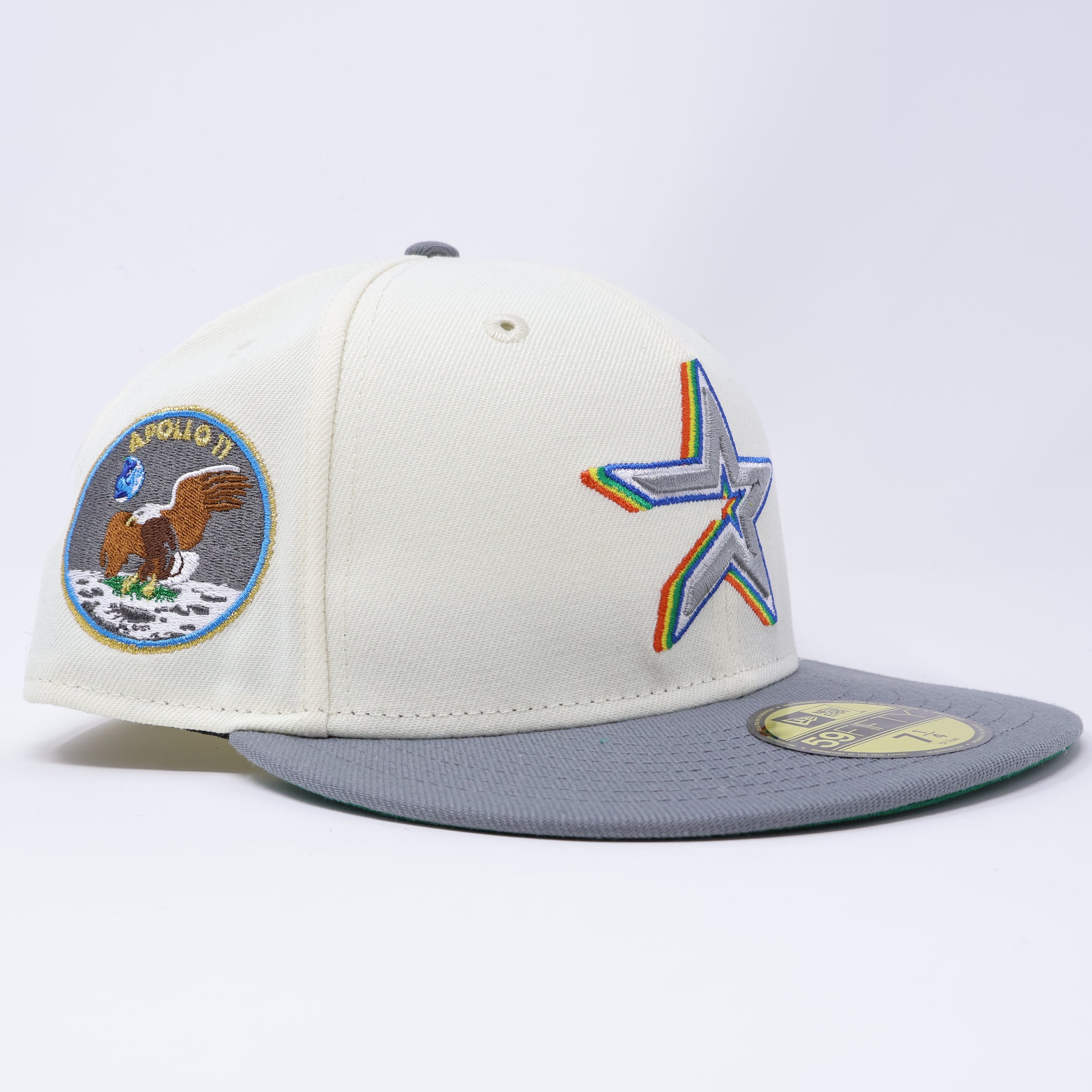 NWT 1/4 Chrome Houston Astros Apollo 11 59fifty New Era Fitted Hat Cap