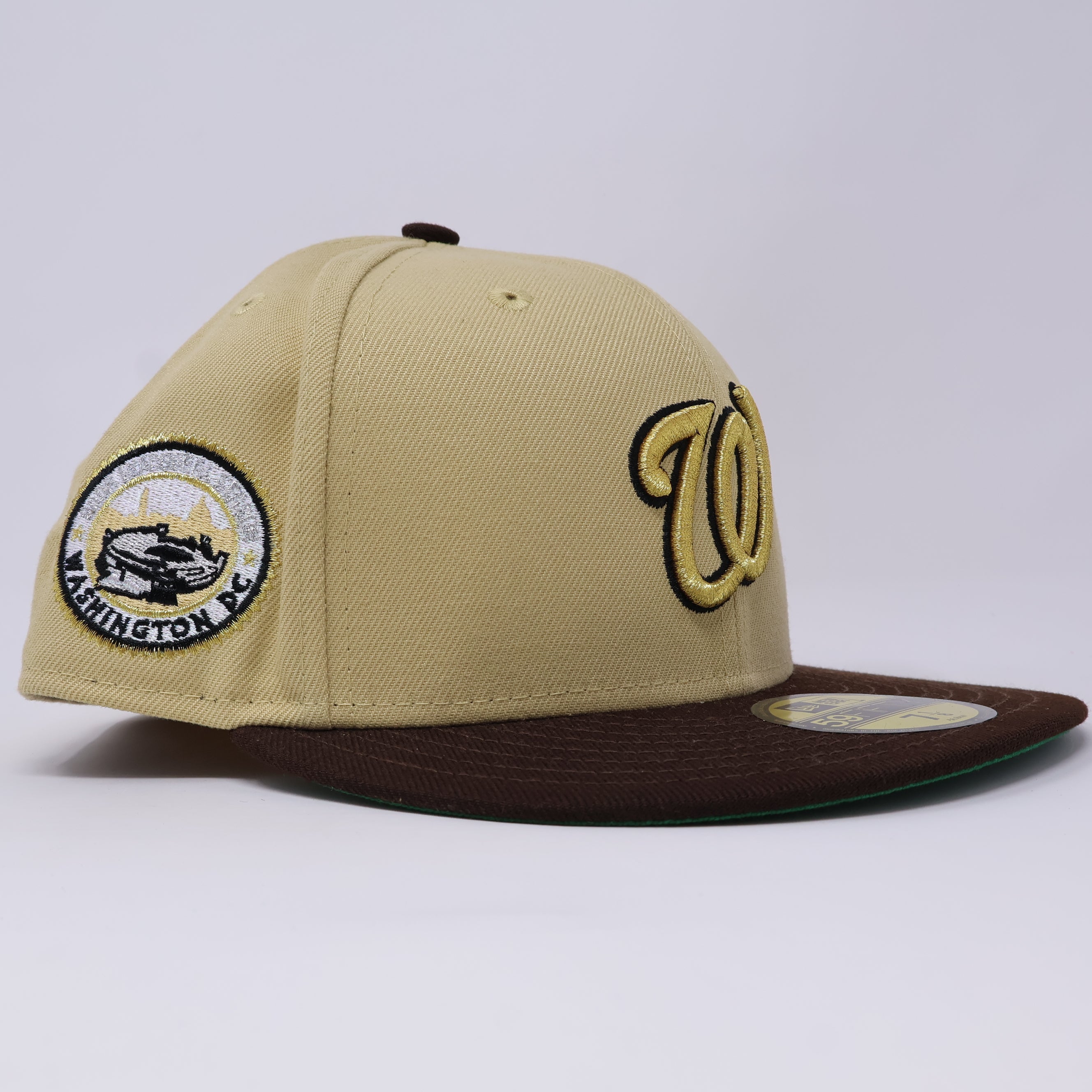 NWT 1/8 Khaki Washington Nationals Inaugural Season 59fifty New Era Fitted Hat Cap