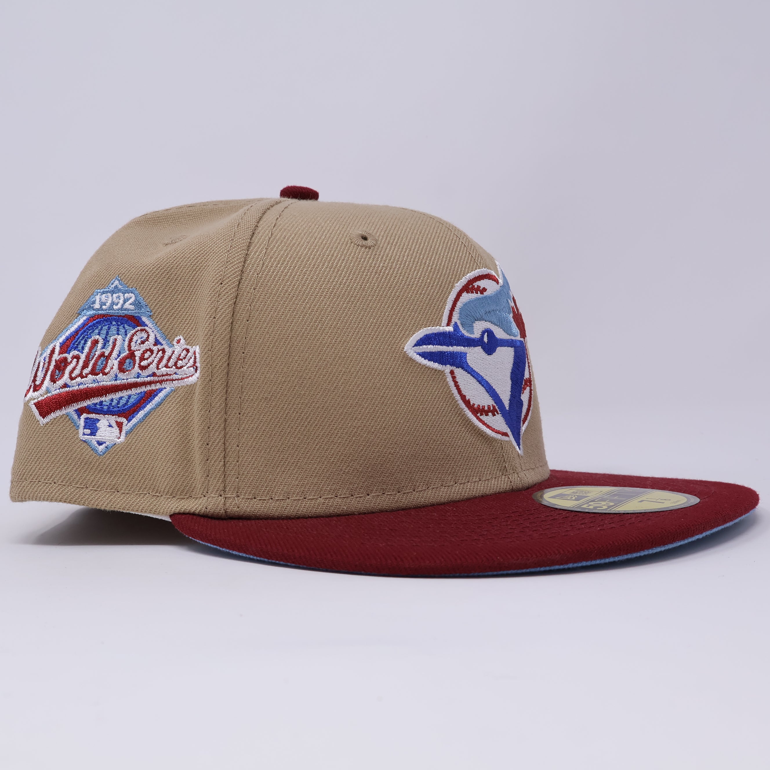 NWT 1/8 Khaki Toronto Blue Jays 1992 World Series 59fifty New Era Fitted Hat Cap