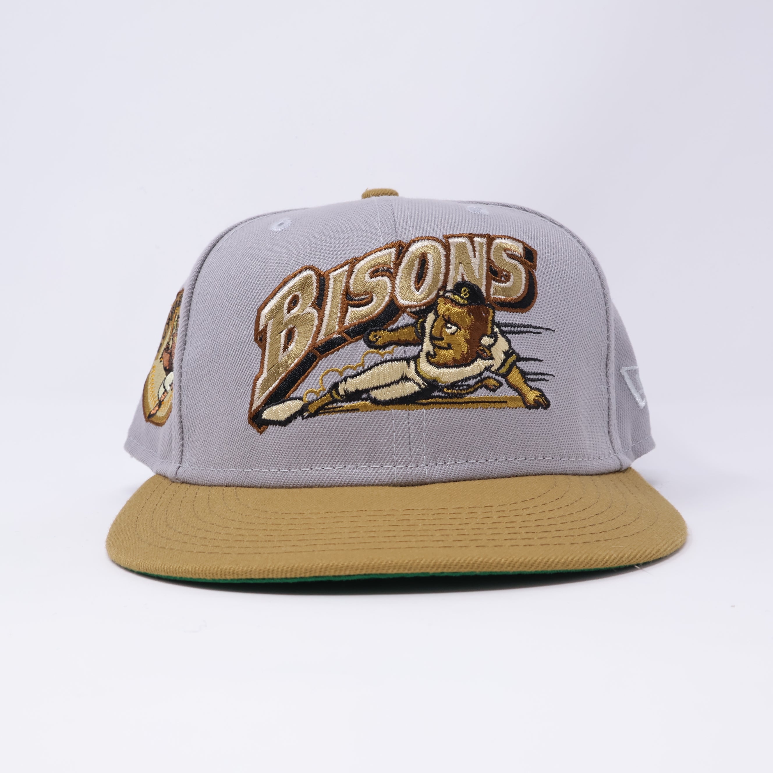 USED 1/4 Gray Buffalo Bisons Minor League 59fifty New Era Fitted Hat Cap