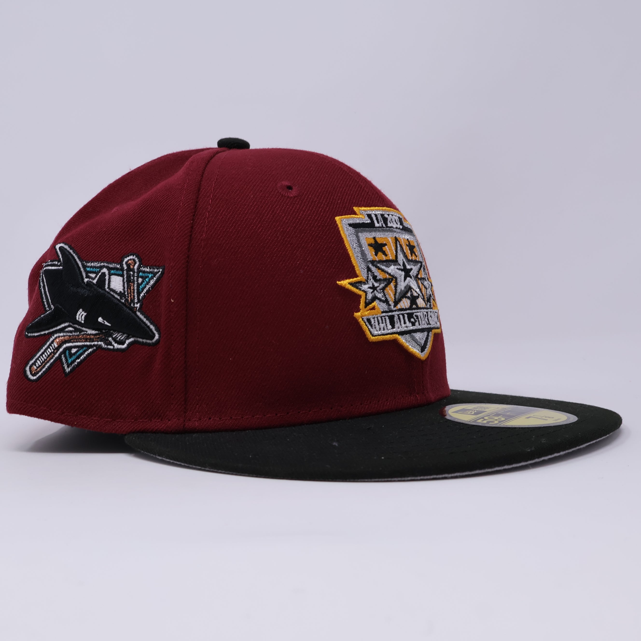 NWT 1/8 Burgundy San Jose Sharks NHL All Star Game 59fifty New Era Fitted Hat Cap