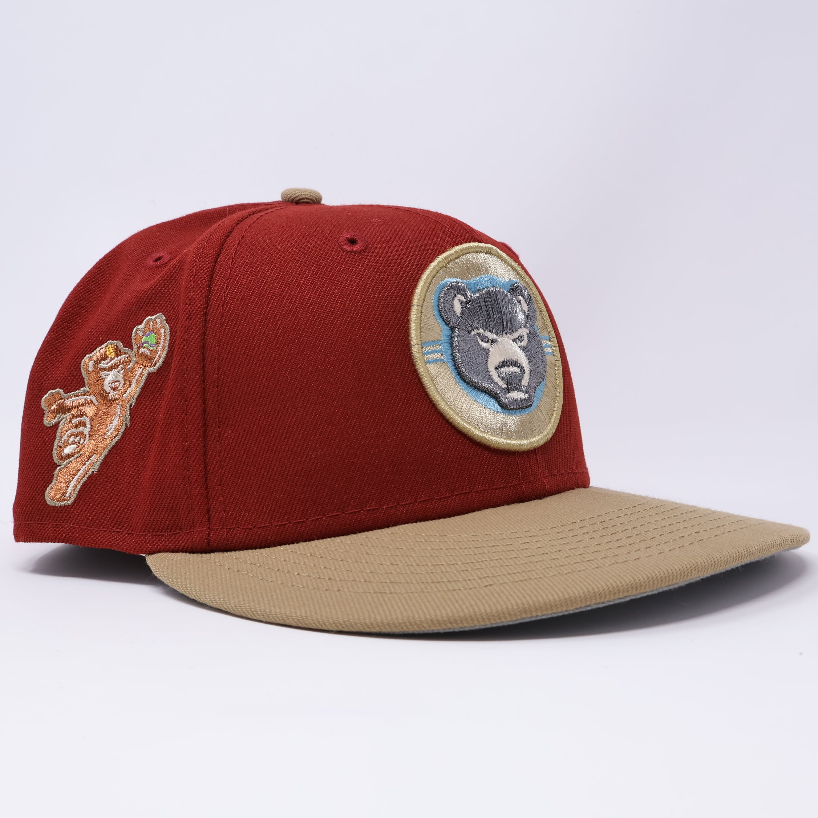 USED 1/4 Red South Bend Cubs Minor League 59fifty New Era Fitted Hat Cap