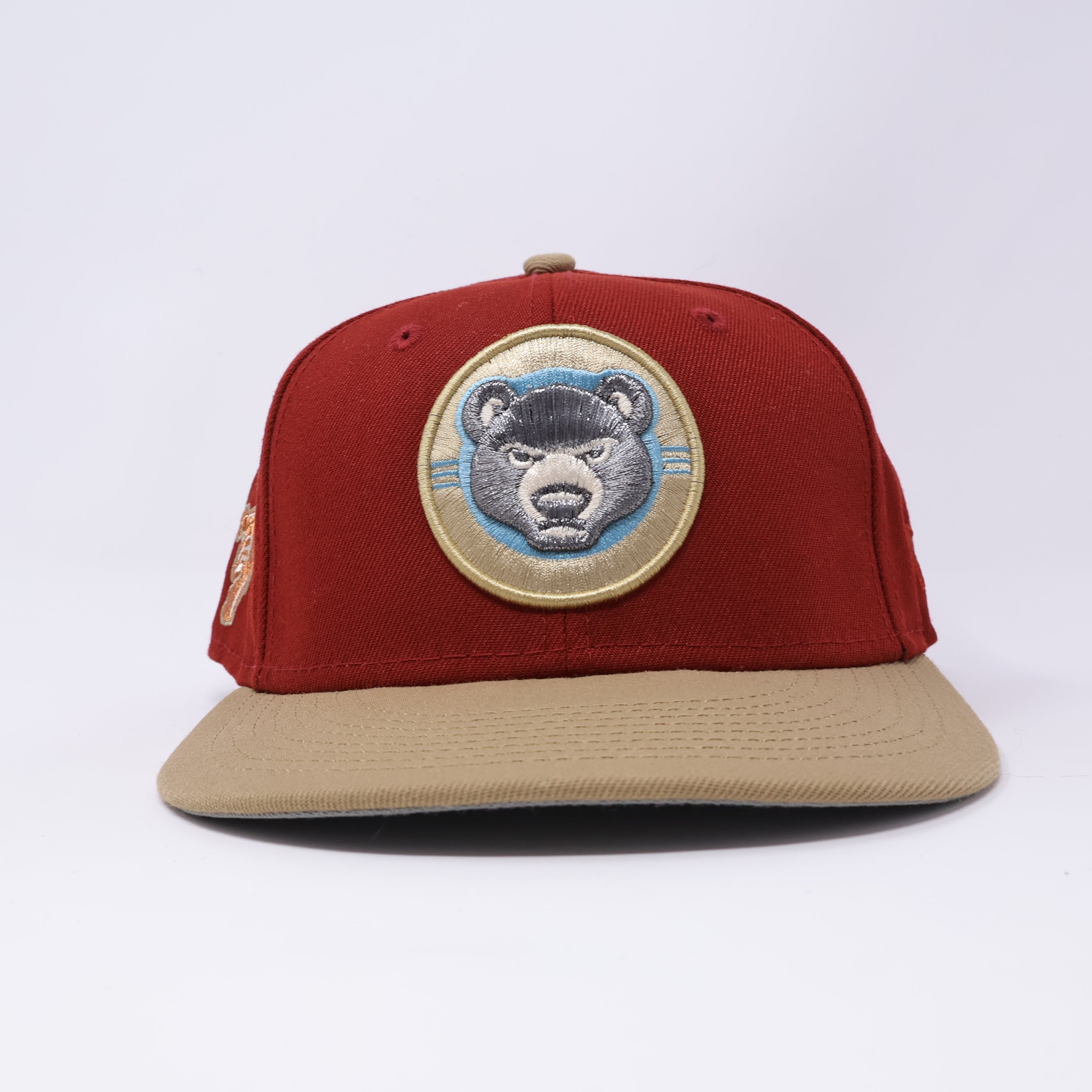 USED 1/4 Red South Bend Cubs Minor League 59fifty New Era Fitted Hat Cap