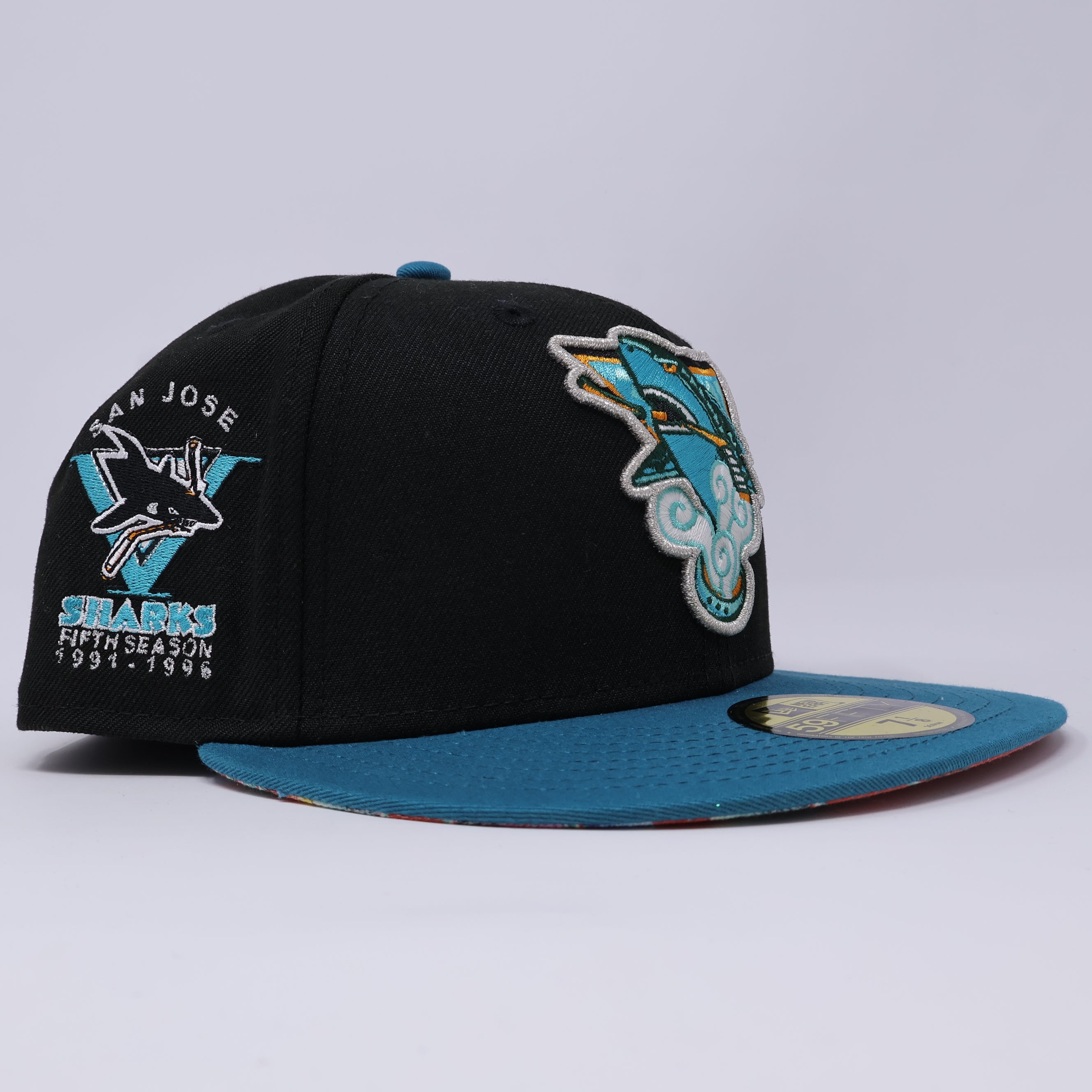 NWT 1/8 Black San Jose Sharks 5th Season 59fifty New Era Fitted Hat Cap