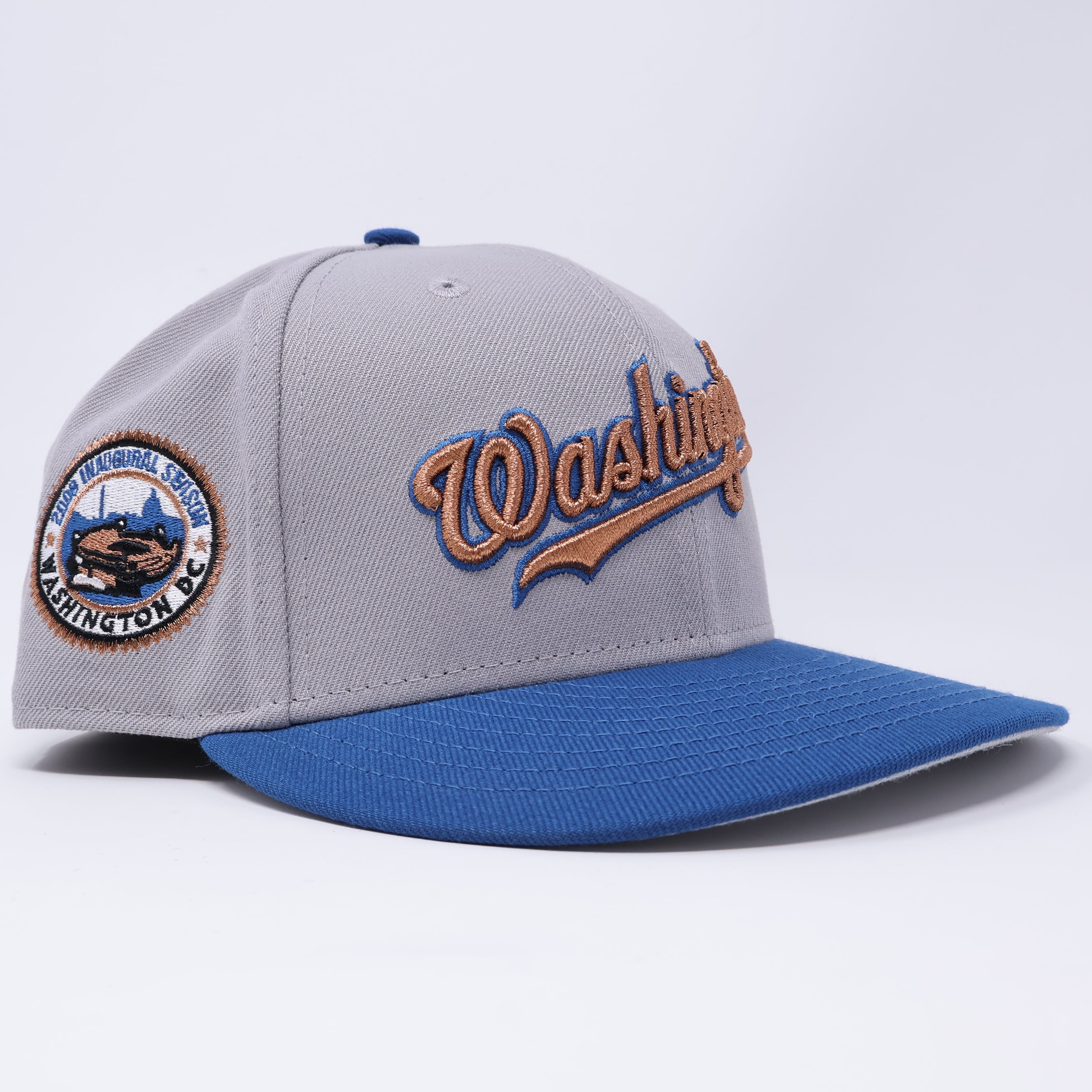 USED 1/4 Gray Washington Nationals 2008 Inaugural 59fifty New Era Fitted Hat Cap