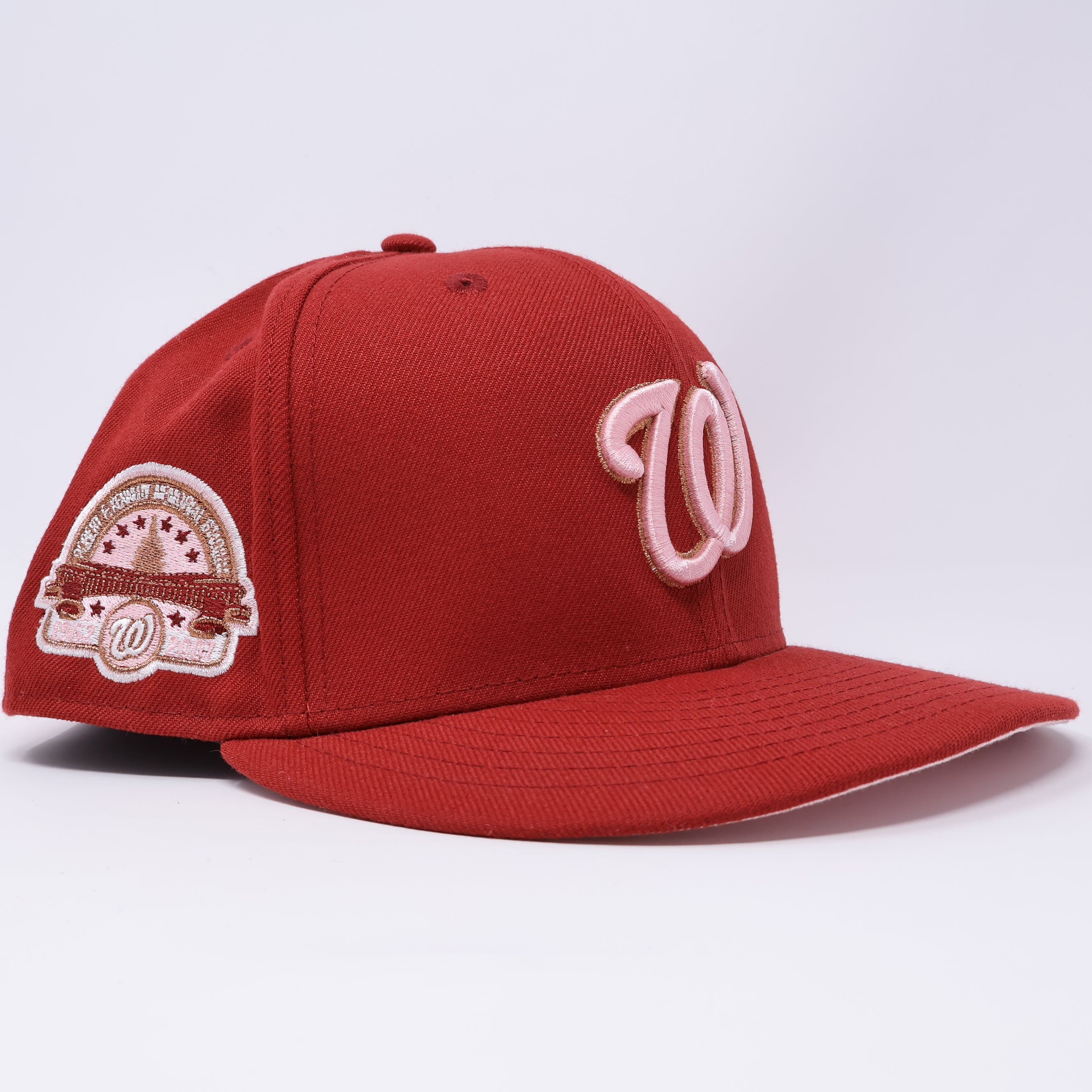 USED 1/4 Maroon Washington Nationals Kennedy Memorial 59fifty New Era Fitted Hat Cap