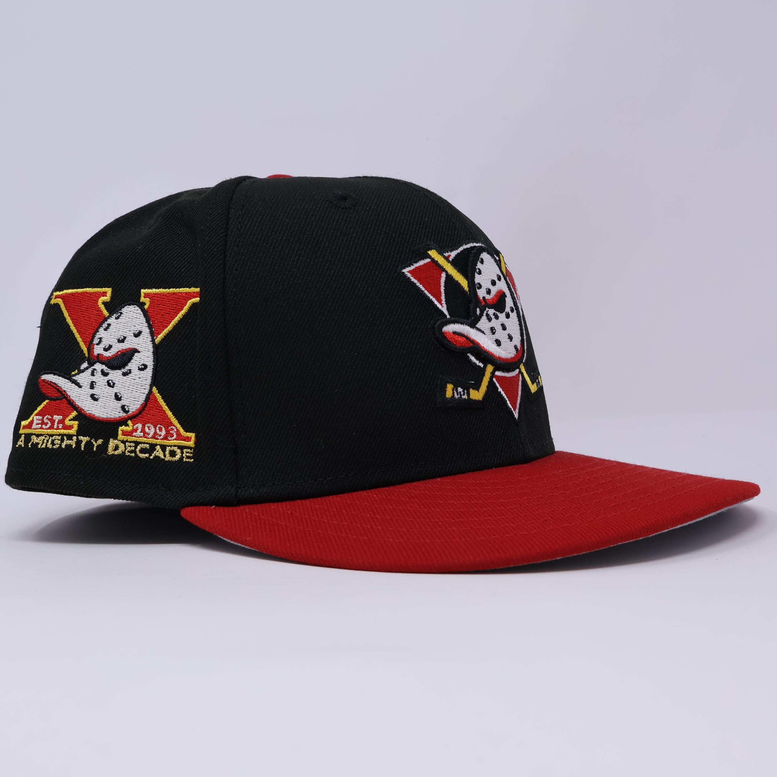USED 1/8 Black Anaheim Ducks 1993 Established 59fifty New Era Fitted Hat Cap