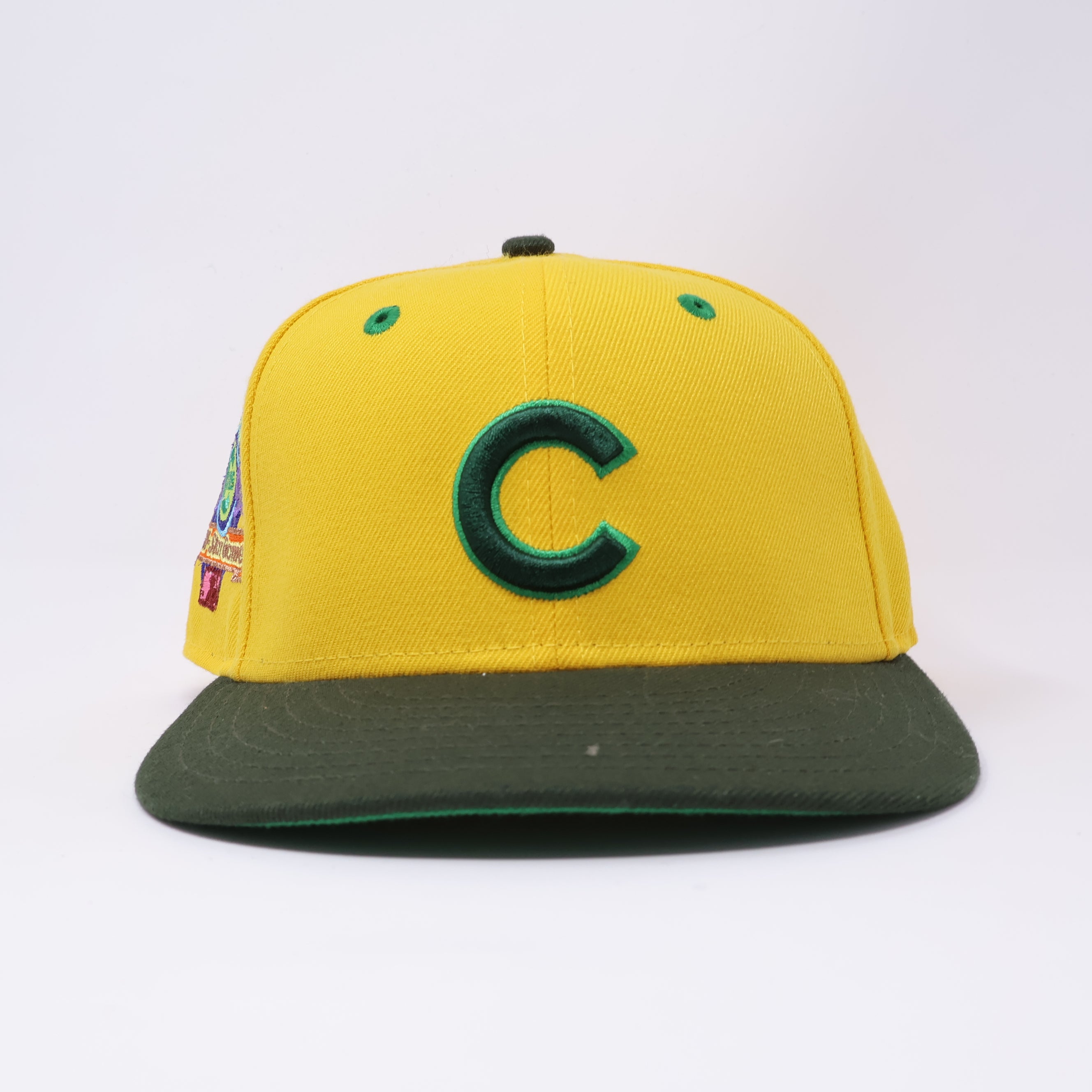 USED 1/4 Yellow Chicago Cubs 1990 All Star Game 59fifty New Era Fitted Hat Cap
