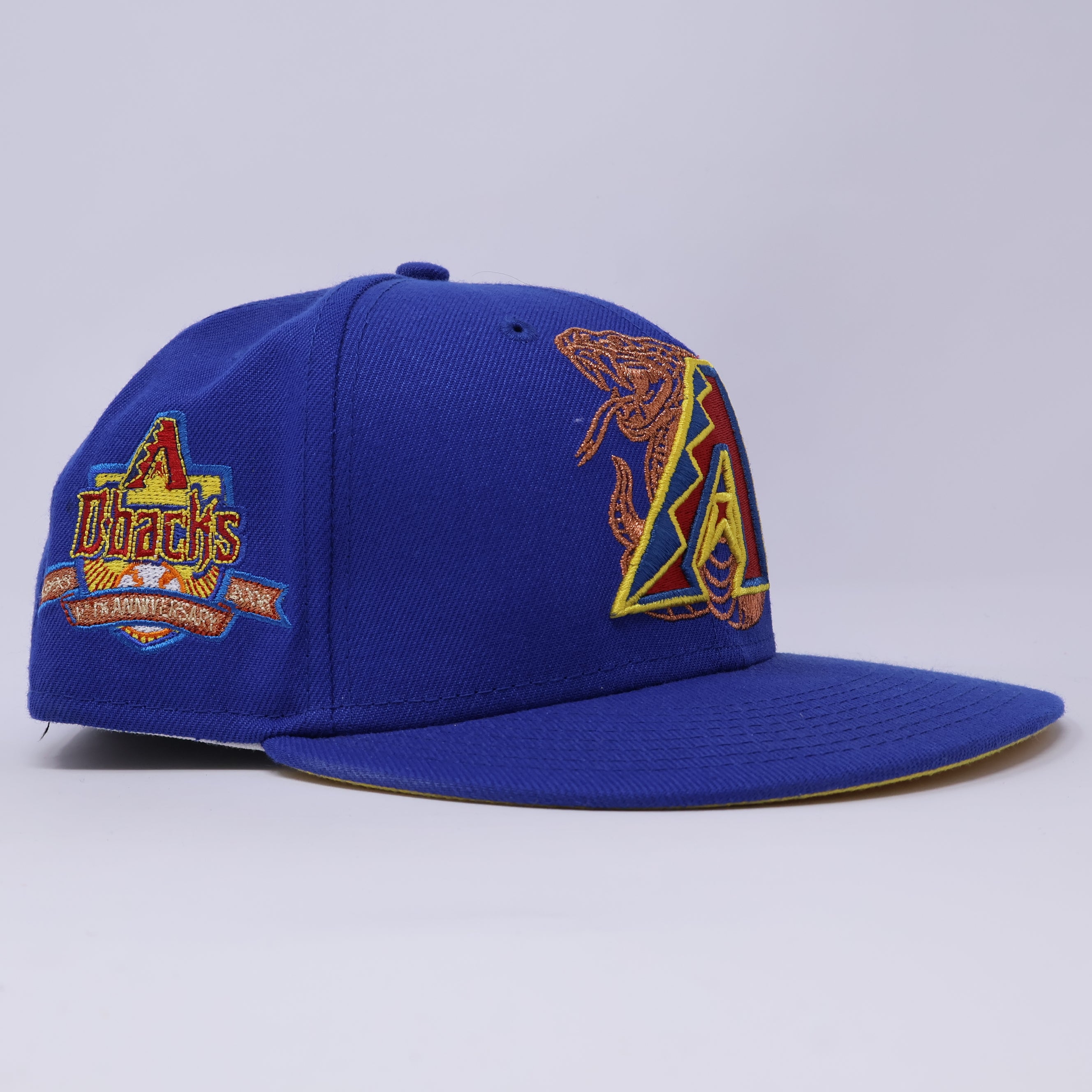 USED 1/8 Blue Arizona Diamondbacks 25th Anniversary 59fifty New Era Fitted Hat Cap