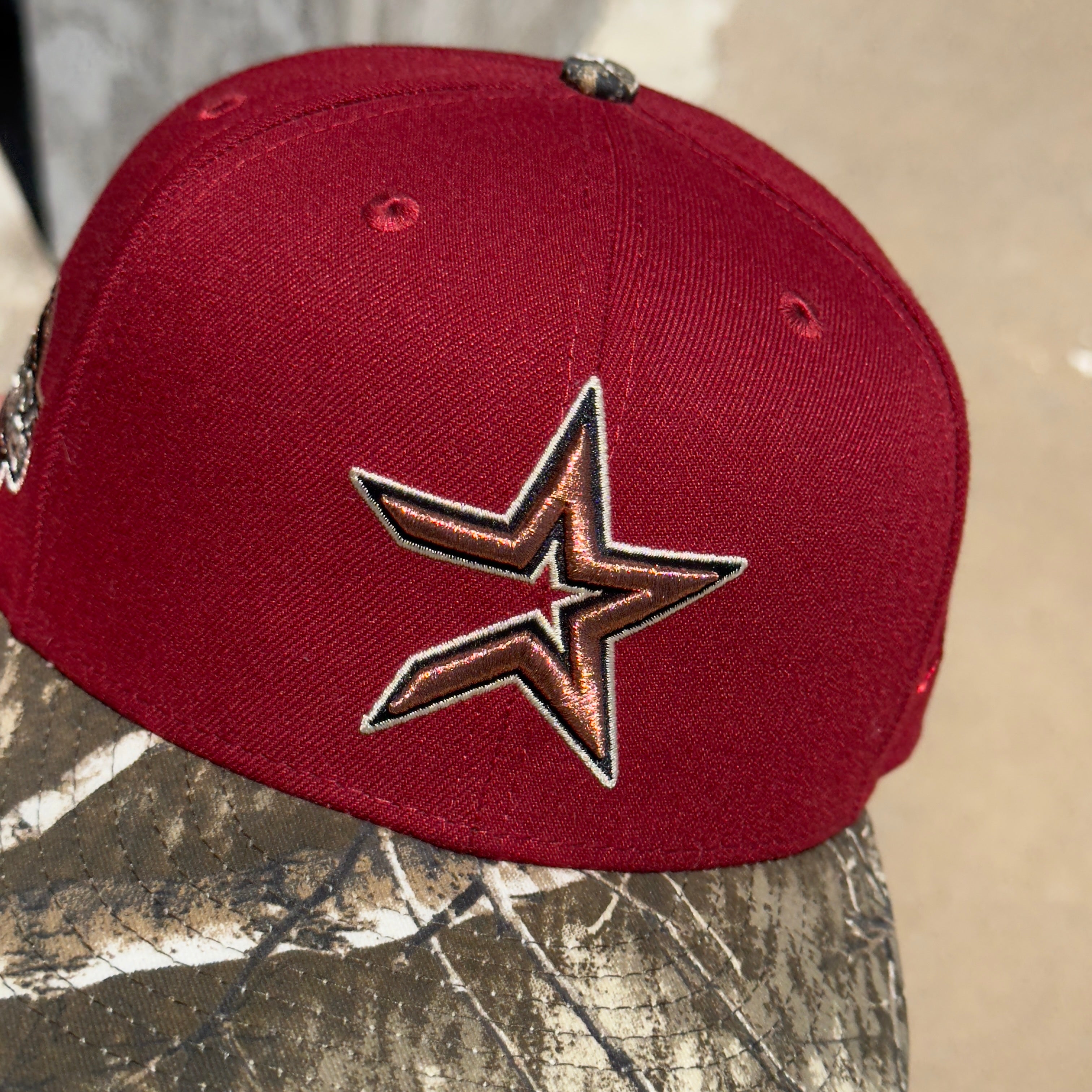 USED 3/4 Brick Red Houston Astros World Series 2005 59FIFTY New Era Fitted Hat