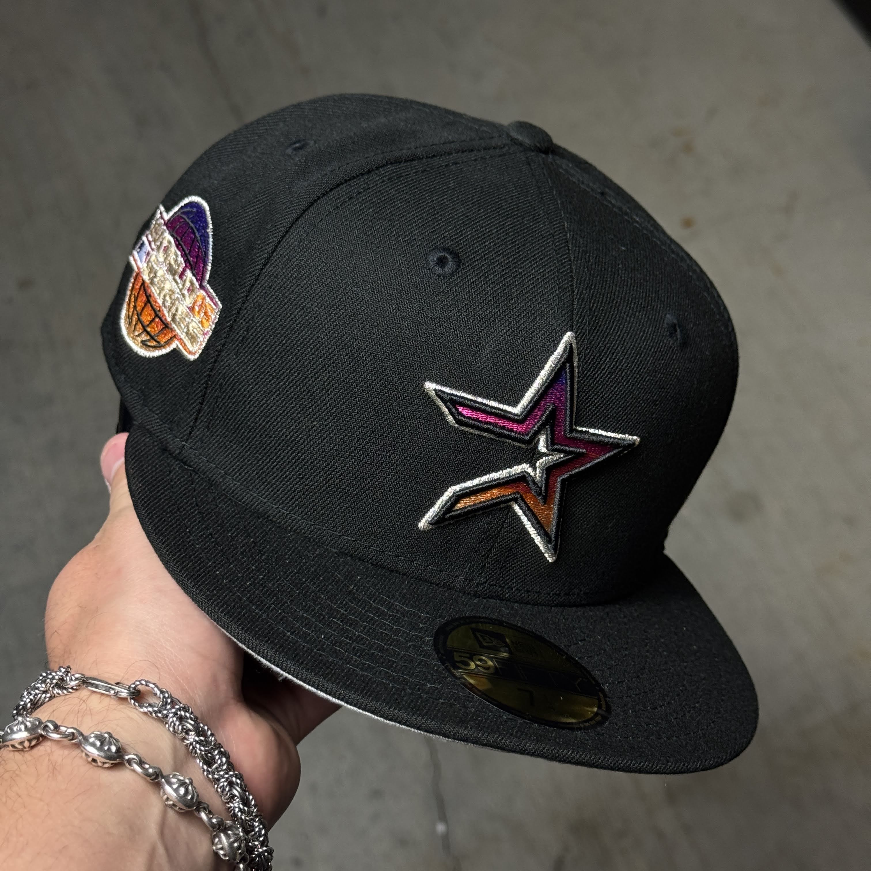 NWT 1/4 Black Houston Astros 2005 World Series 59fifty New Era Fitted Hat Cap