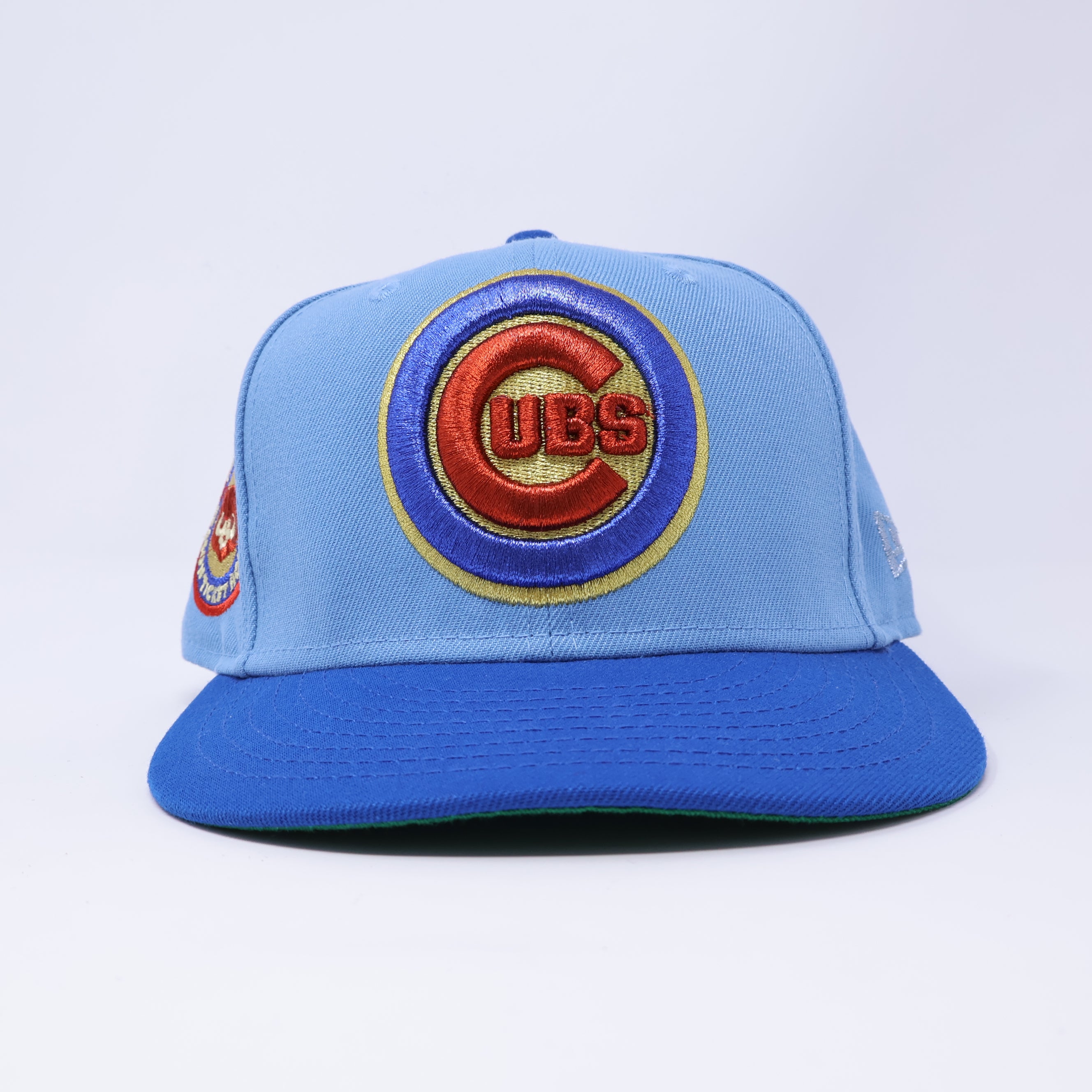 USED 1/4 Blue Chicago Cubs Season Ticket 59fifty New Era Fitted Hat Cap