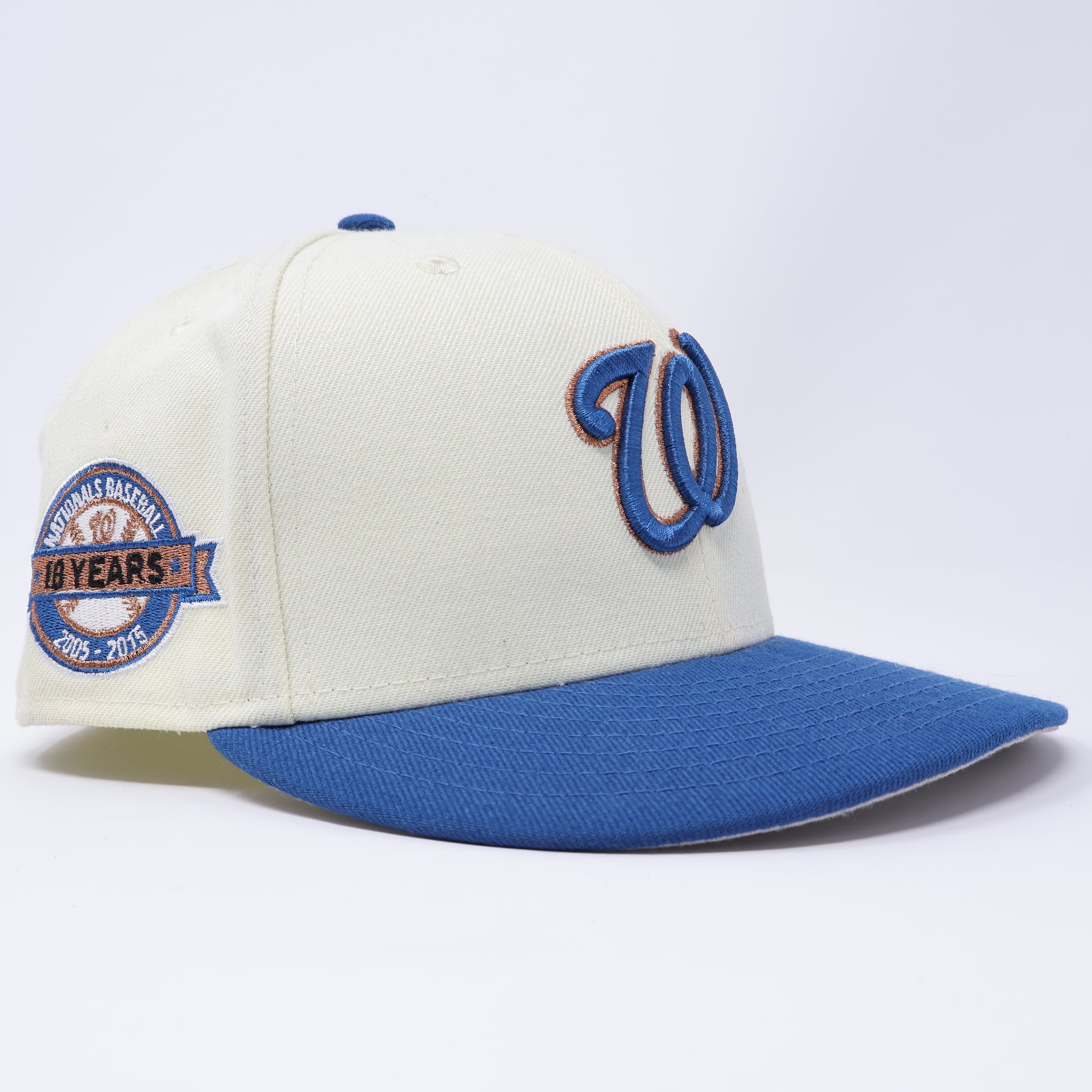 USED 1/8 Chrome Washington Nationals 10 Years 59fifty New Era Fitted Hat Cap