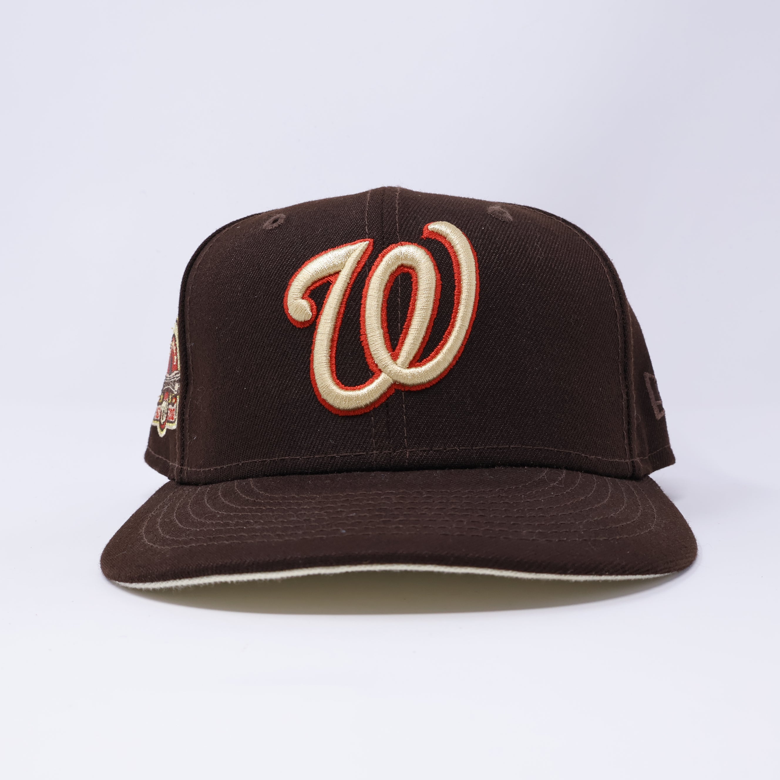 USED 1/4 Brown Washington Nationals Kennedy Memorial 59fifty New Era Fitted Hat Cap