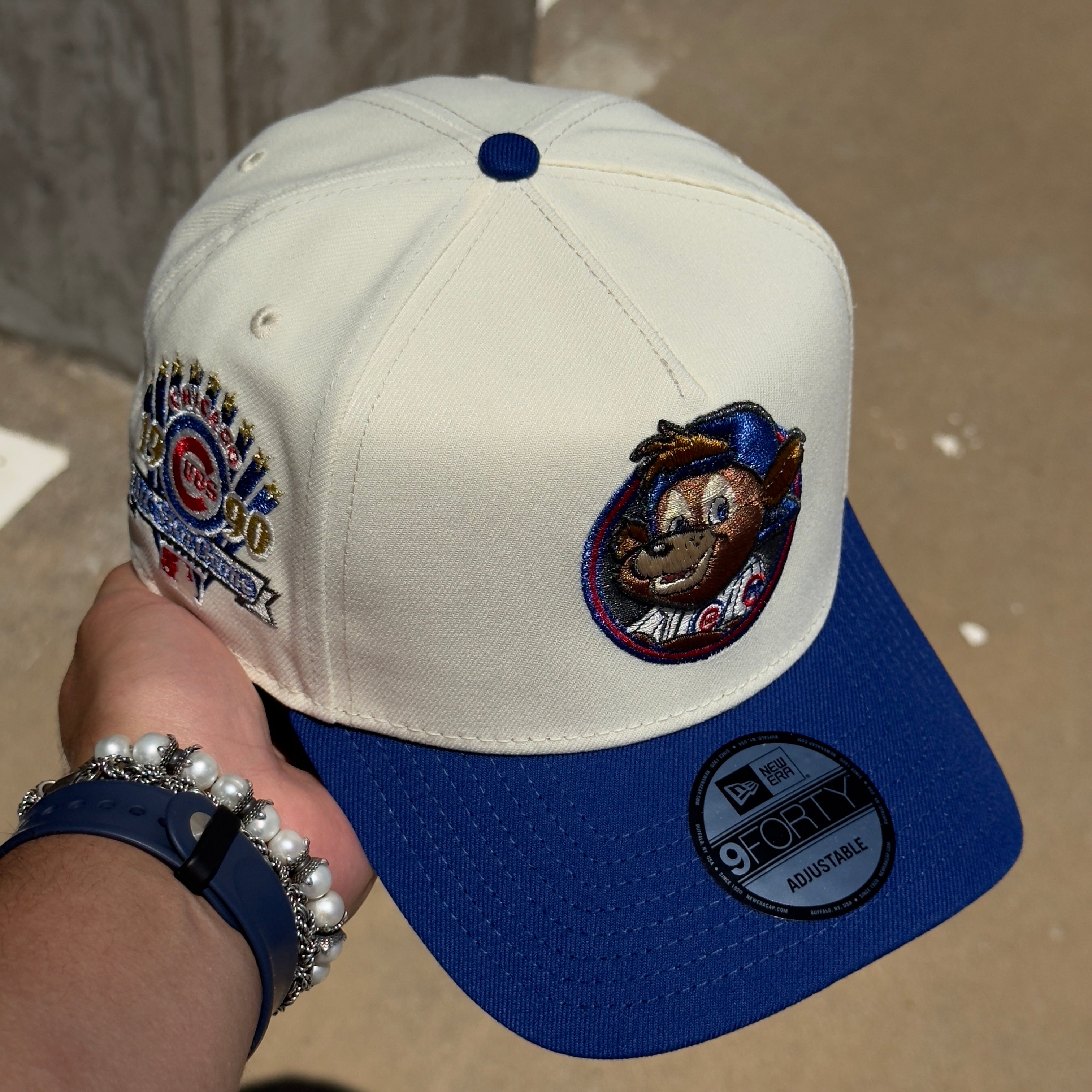 NEW Chrome Chicago Cubs Mascot 1990 All Star Game New Era 9Forty Adjustable One Size A-Frame