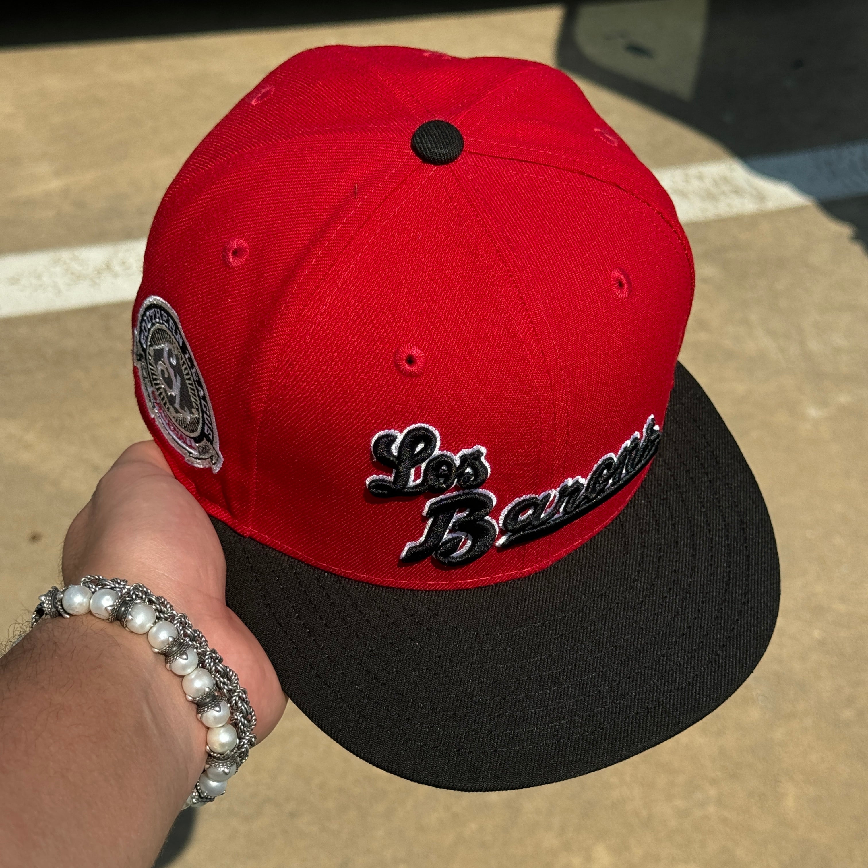 USED 1/8 Red Birmingham Barons Southern League 59fifty New Era Fitted Hat Cap