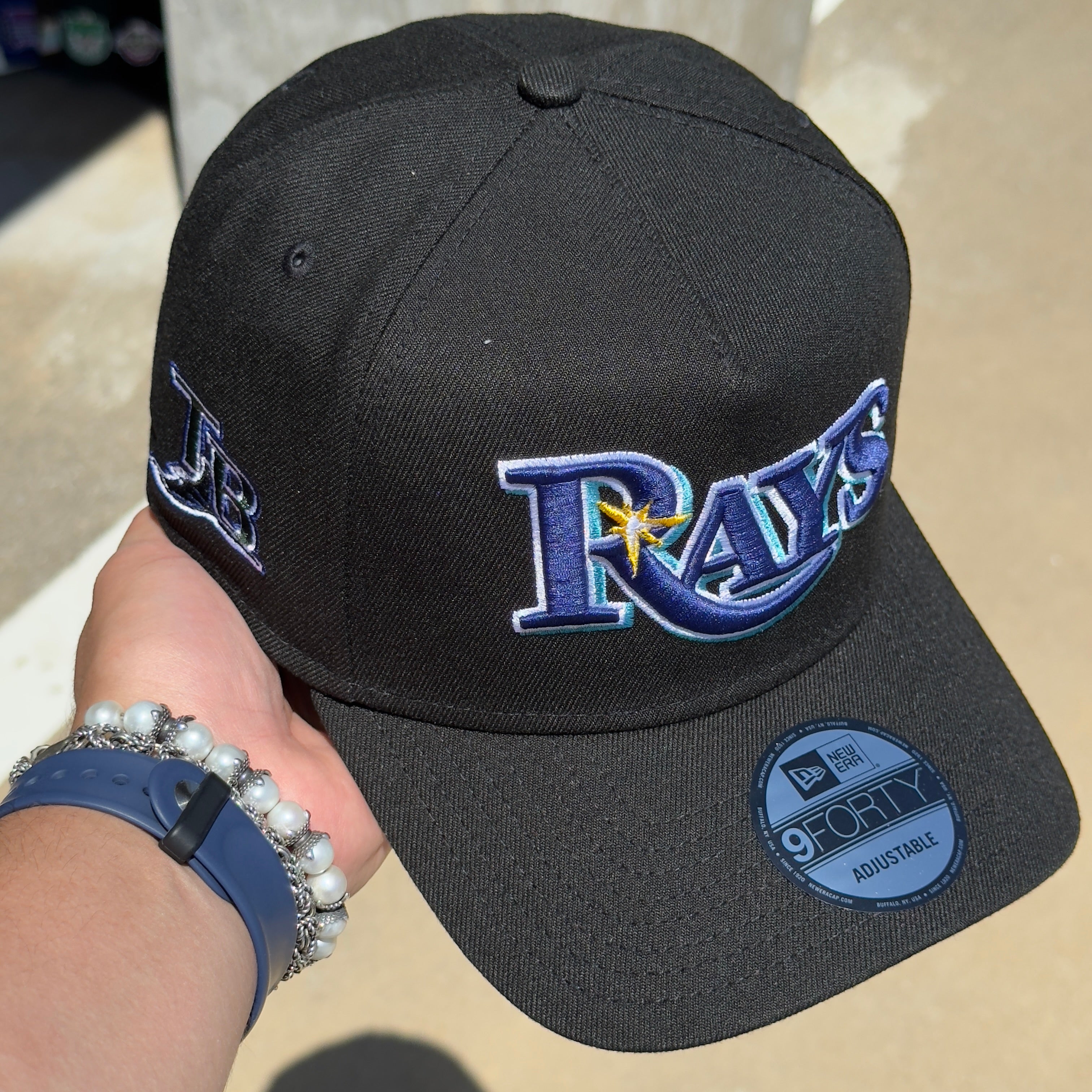 NEW Black Tampa Bay Devil Rays Logo New Era 9Forty Adjustable One Size A-Frame