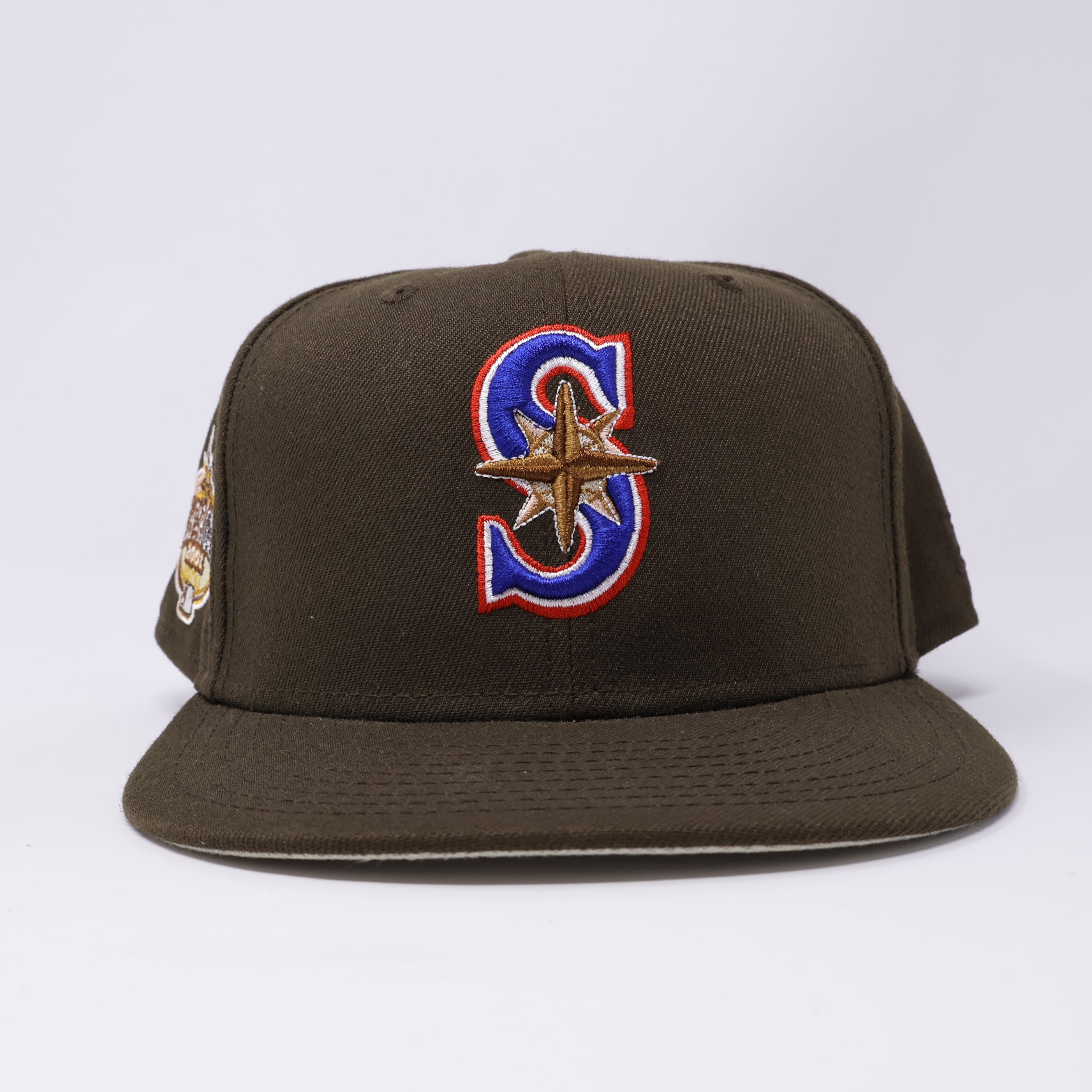 USED 7/8 Brown Seattle Mariners 2001 All Star Game 59fifty New Era Fitted Hat Cap