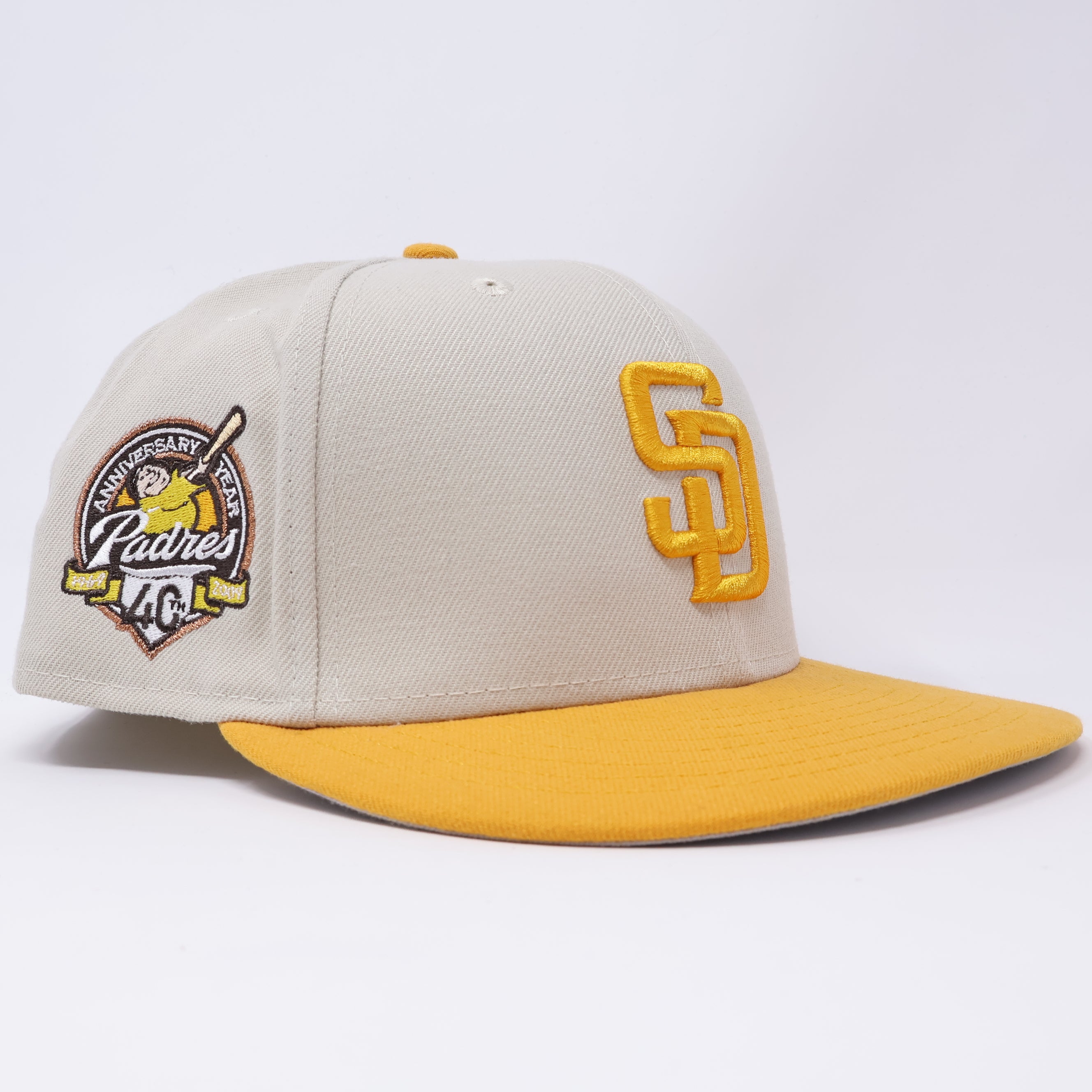 USED 8 Chrome San Diego Padres 40th Anniversary 59fifty New Era Fitted Hat Cap