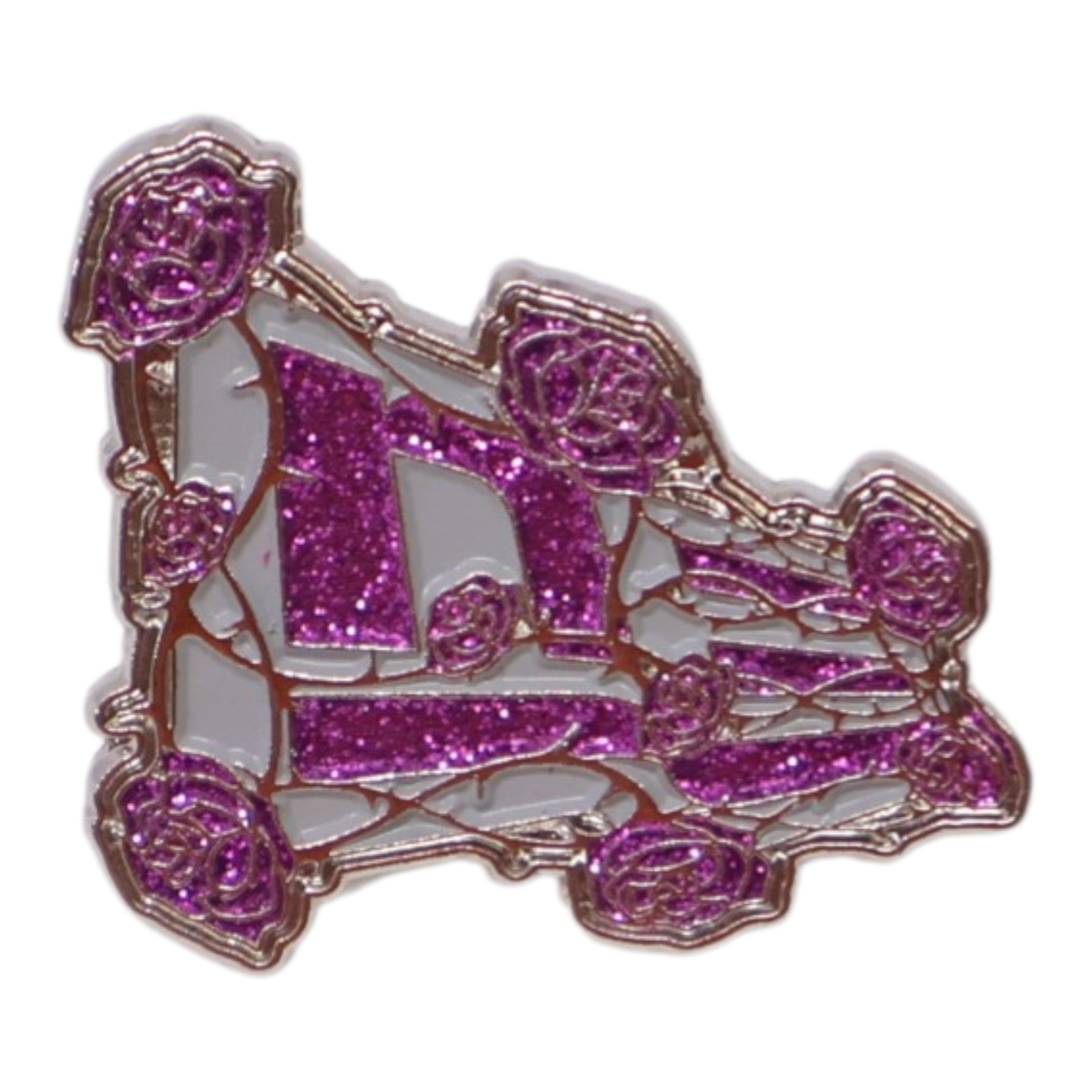 Purple Flowers Selena New Era Flag Logo Pin