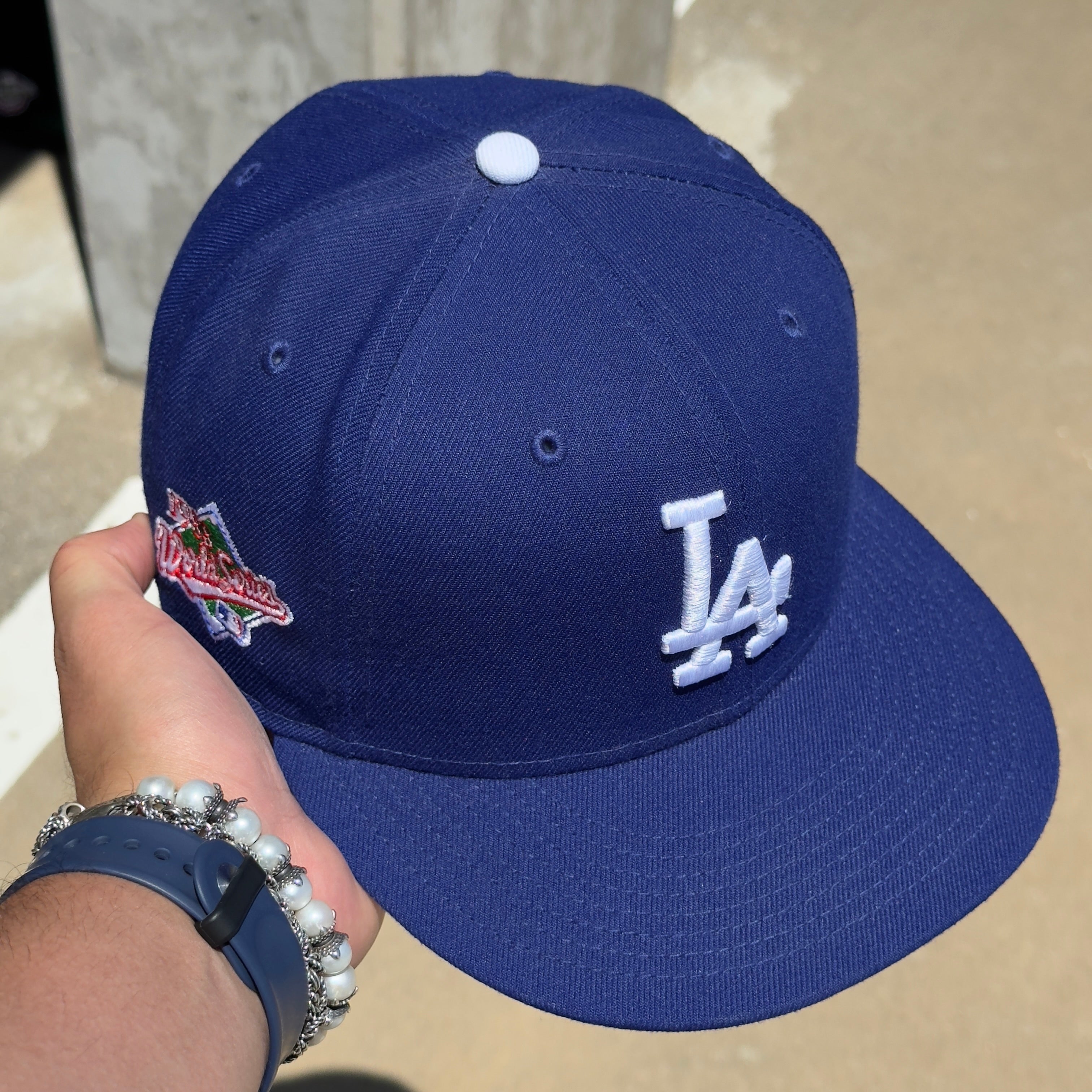 USED 3/8 Blue Los Angeles Dodgers 1988 World Series 59FIFTY New Era Fitted Hat