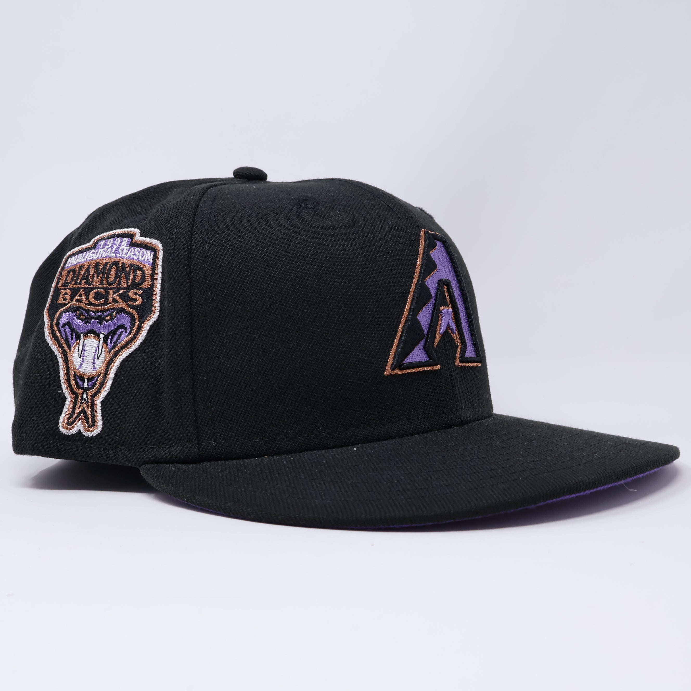 USED 3/4 Black Arizona Diamondbacks 1998 Inaugural Season 59fifty New Era Fitted Hat Cap