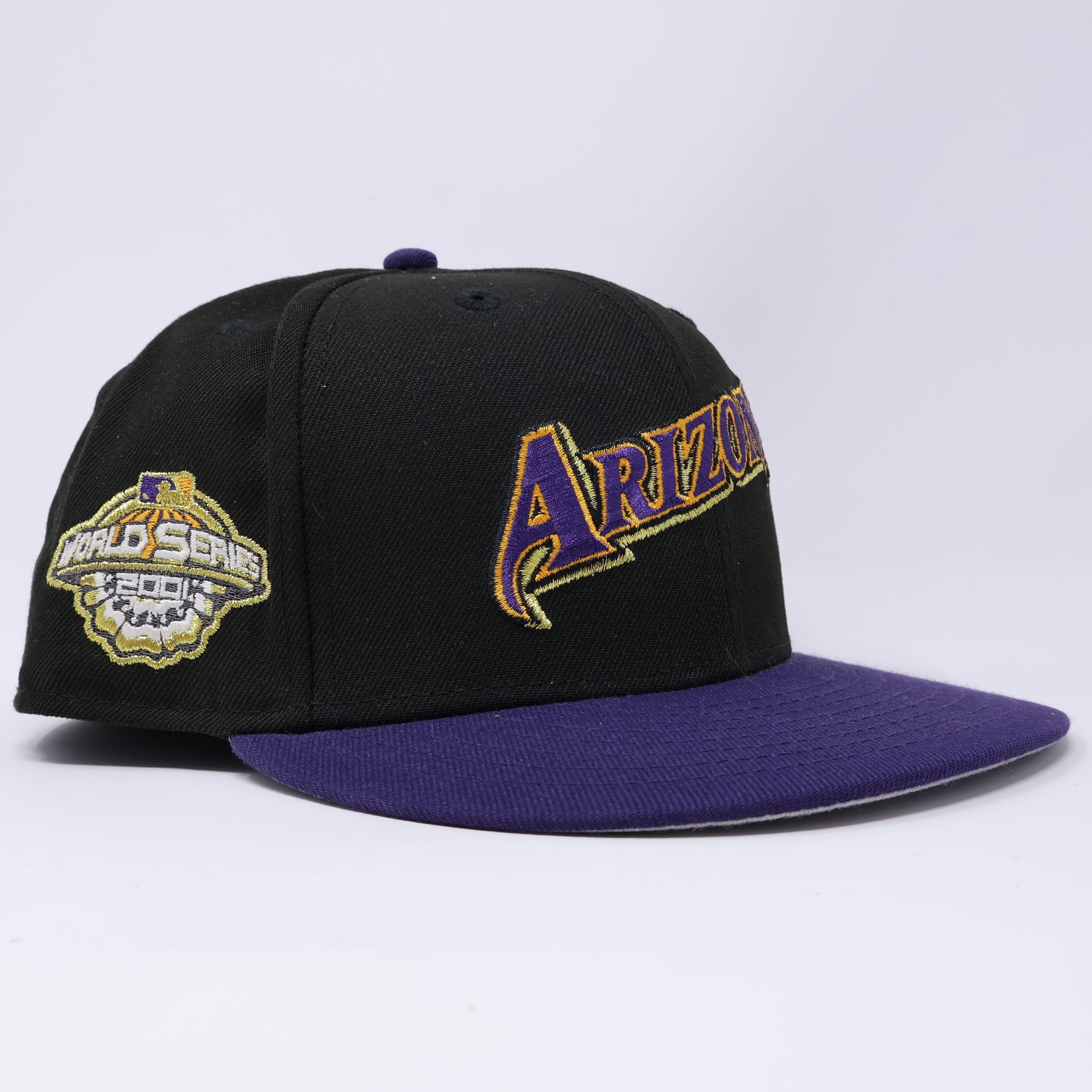 USED 3/4 Black Arizona Diamondbacks 2001 World Series 59fifty New Era Fitted Hat Cap