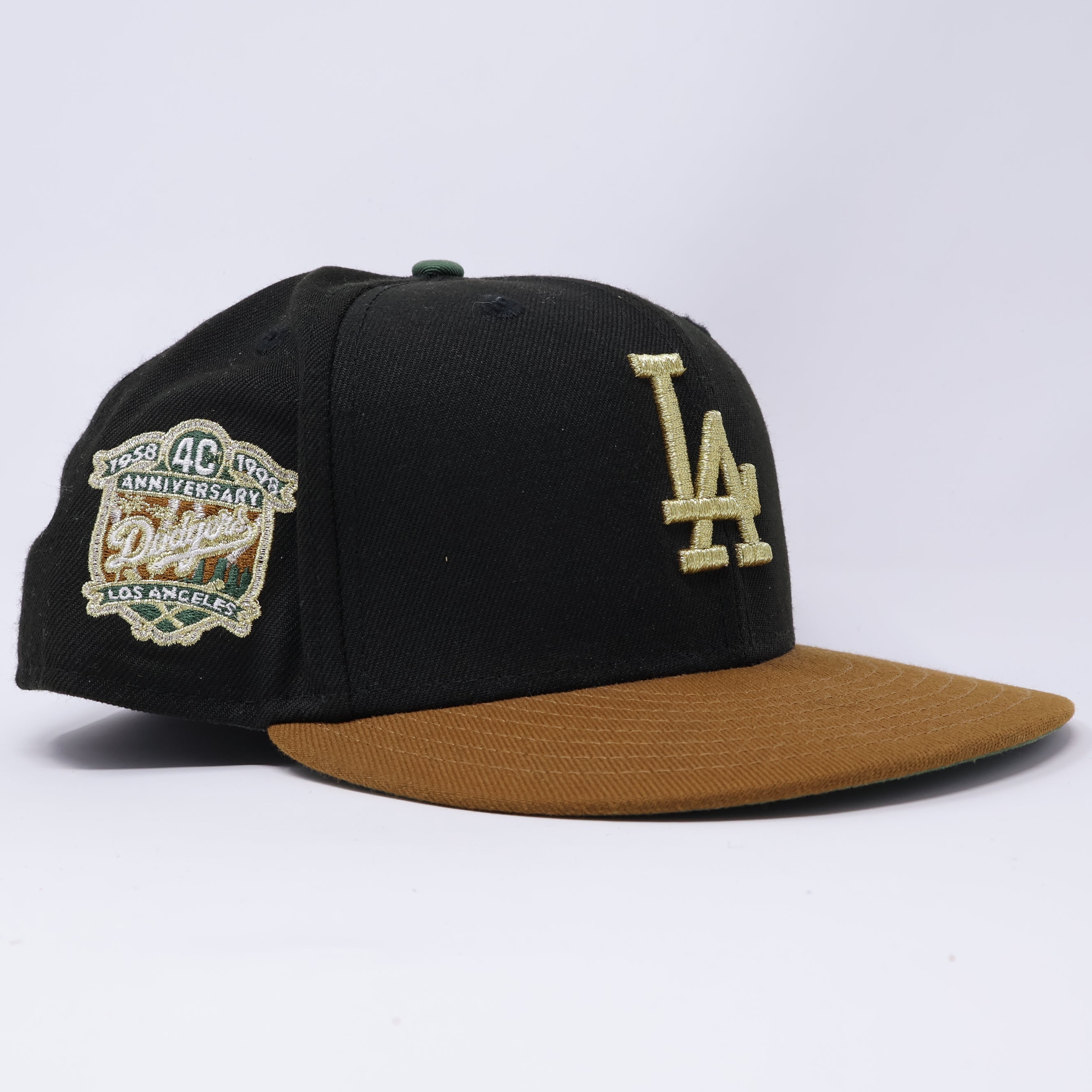 USED 3/4 Black Los Angeles 40th Anniversary 59fifty New Era Fitted Hat Cap