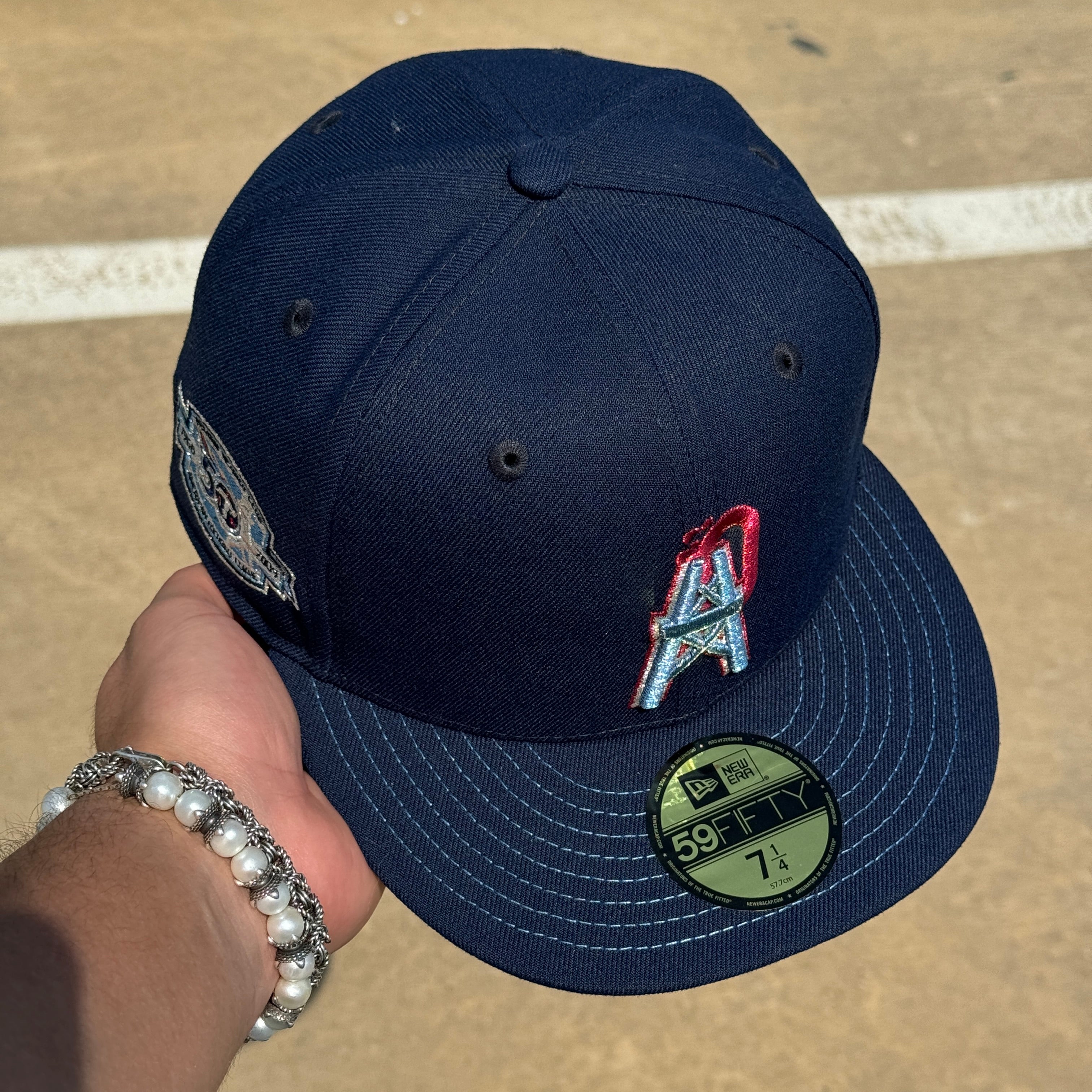 NEW 1/4 Navy Tennessee Titans 50th Anniversary 59fifty New Era Fitted Hat Cap