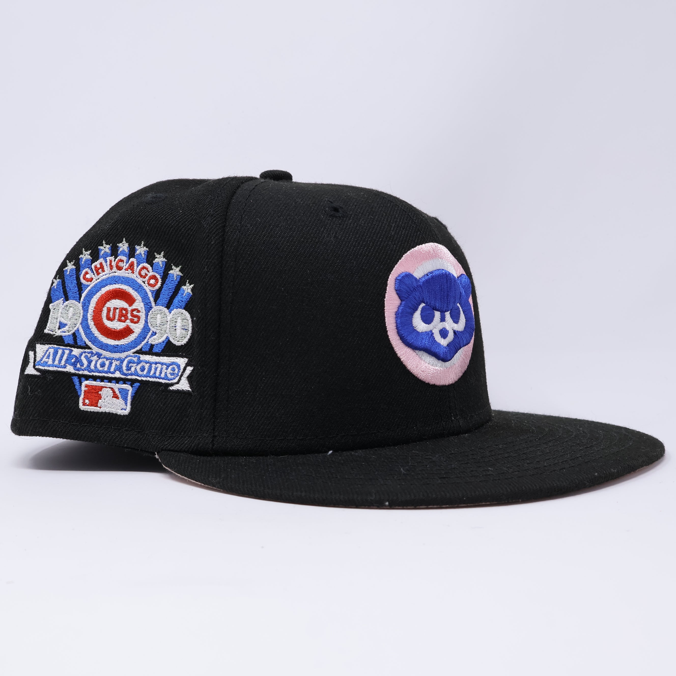 USED 1/2 Black Chicago Cubs 1990 All Star Game 59fifty New Era Fitted Hat Cap