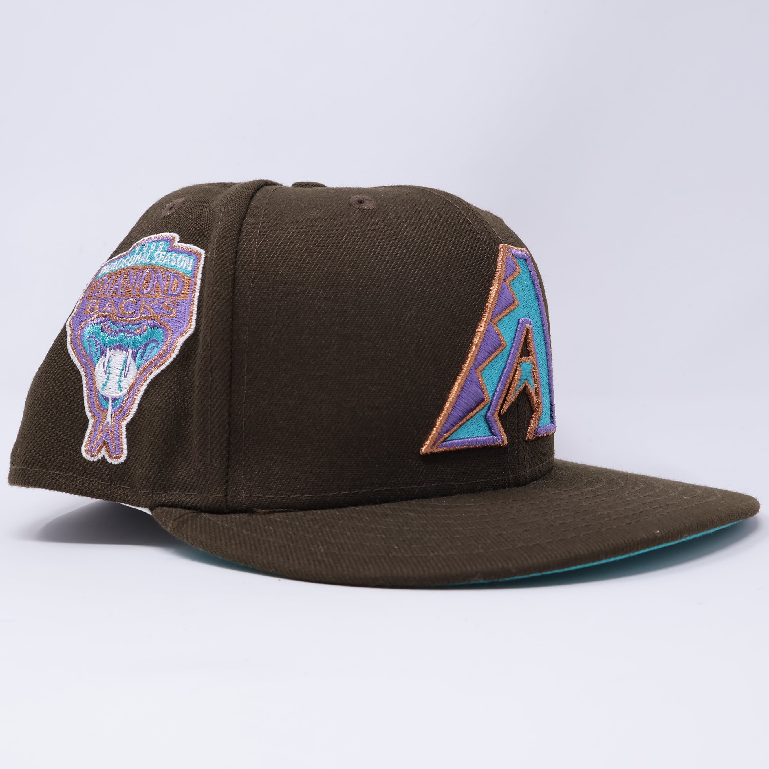 USED 3/4 Brown Arizona Diamondbacks 1998 Inaugural 59fifty New Era Fitted Hat Cap