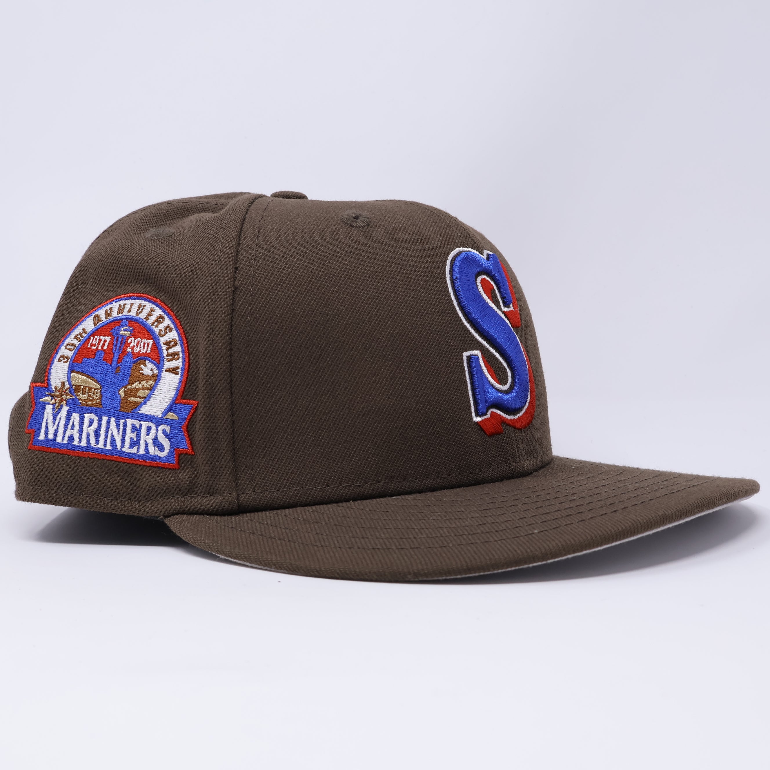 USED 3/4 Brown Seattle Mariners 30th Anniversary 59fifty New Era Fitted Hat Cap