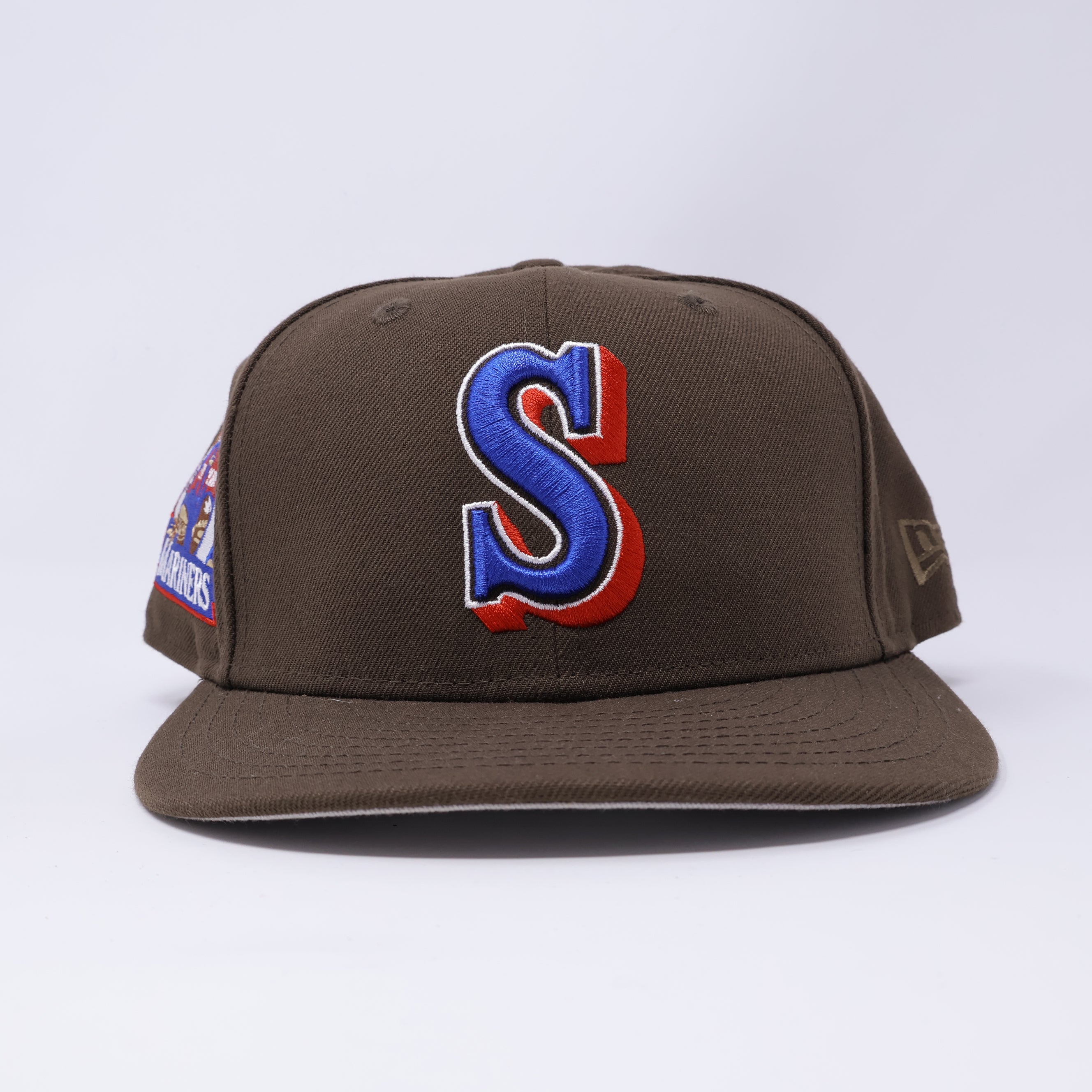 USED 3/4 Brown Seattle Mariners 30th Anniversary 59fifty New Era Fitted Hat Cap