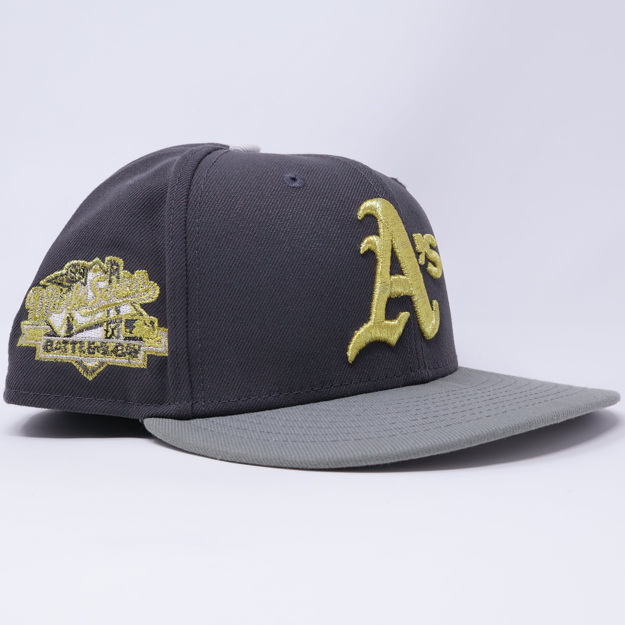 USED 3/4 Gray Oakland Athletics 1989 World Series 59fifty New Era Fitted Hat Cap