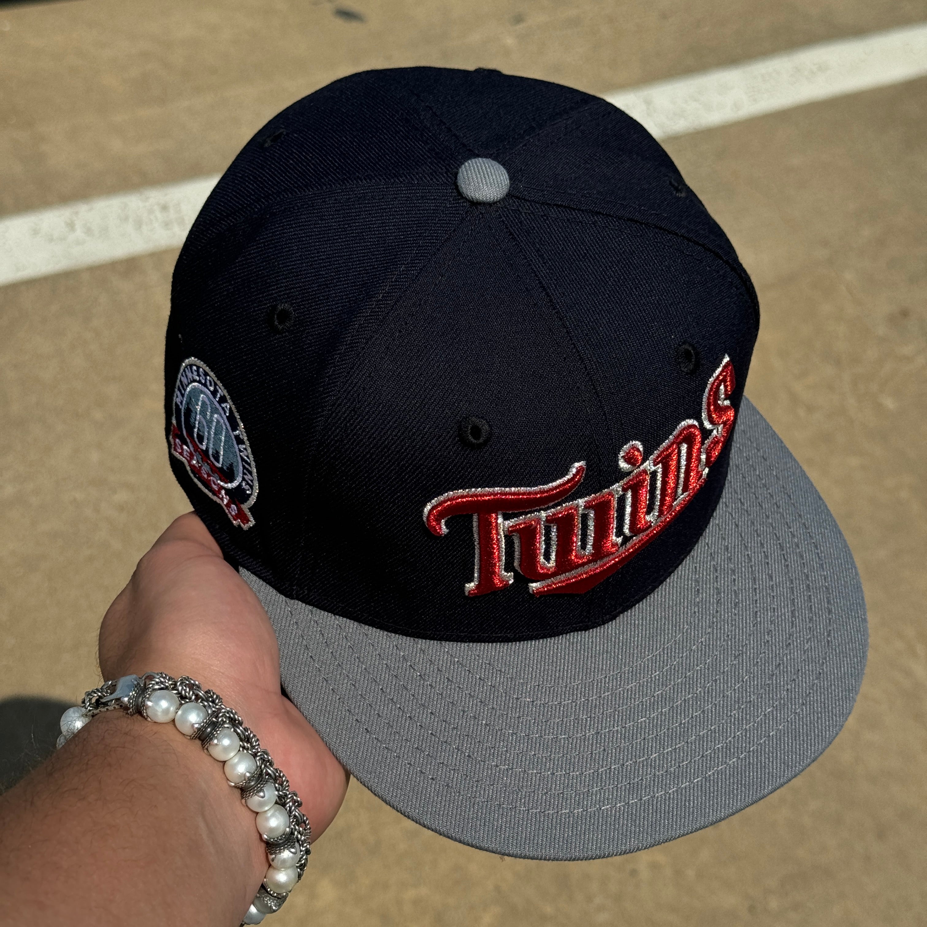 USED 1/8 Navy Minnesota Twins 60 Season 59fifty New Era Fitted Hat Cap