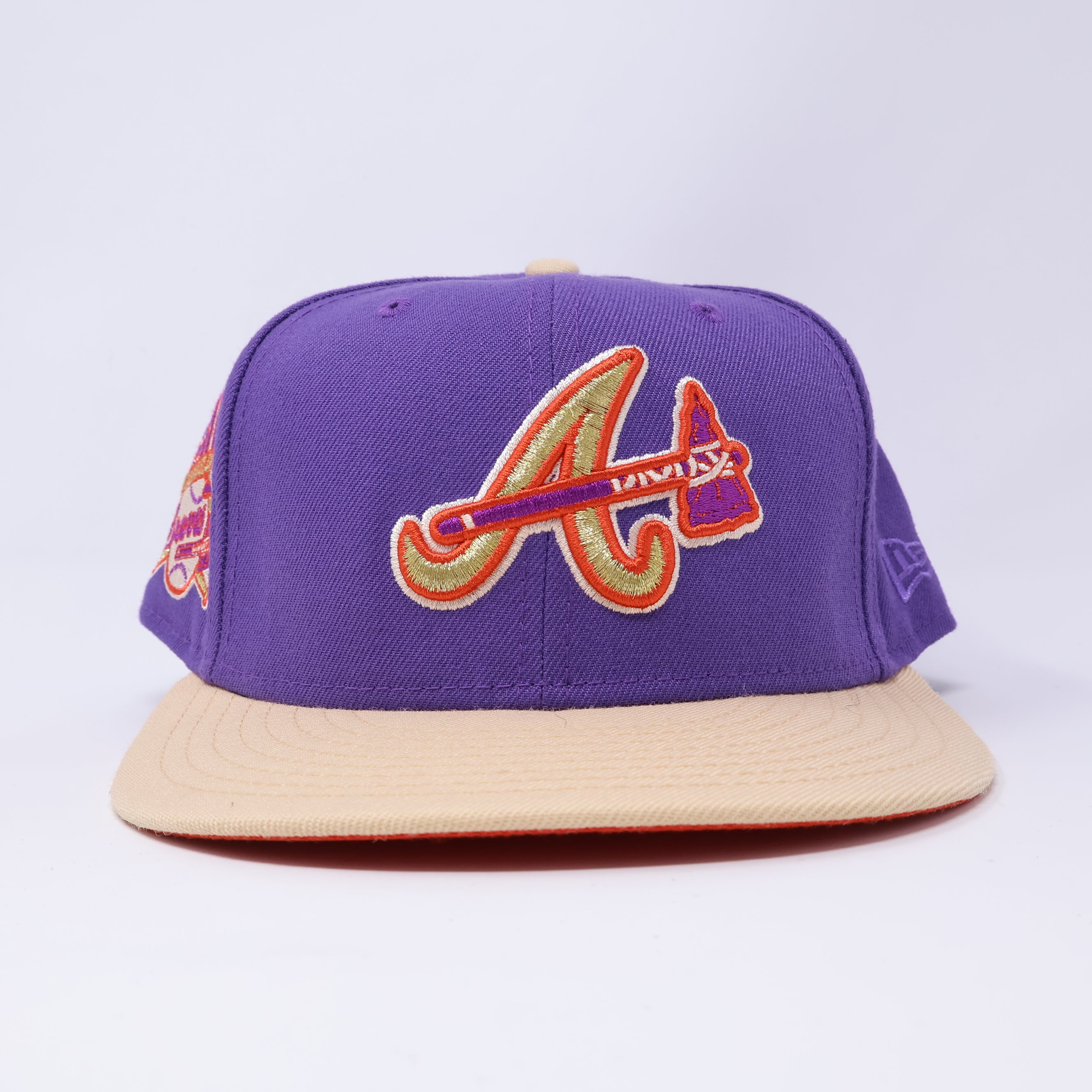 USED 3/4 Purple Atlanta Braves 30th Season 59fifty New Era Fitted Hat Cap
