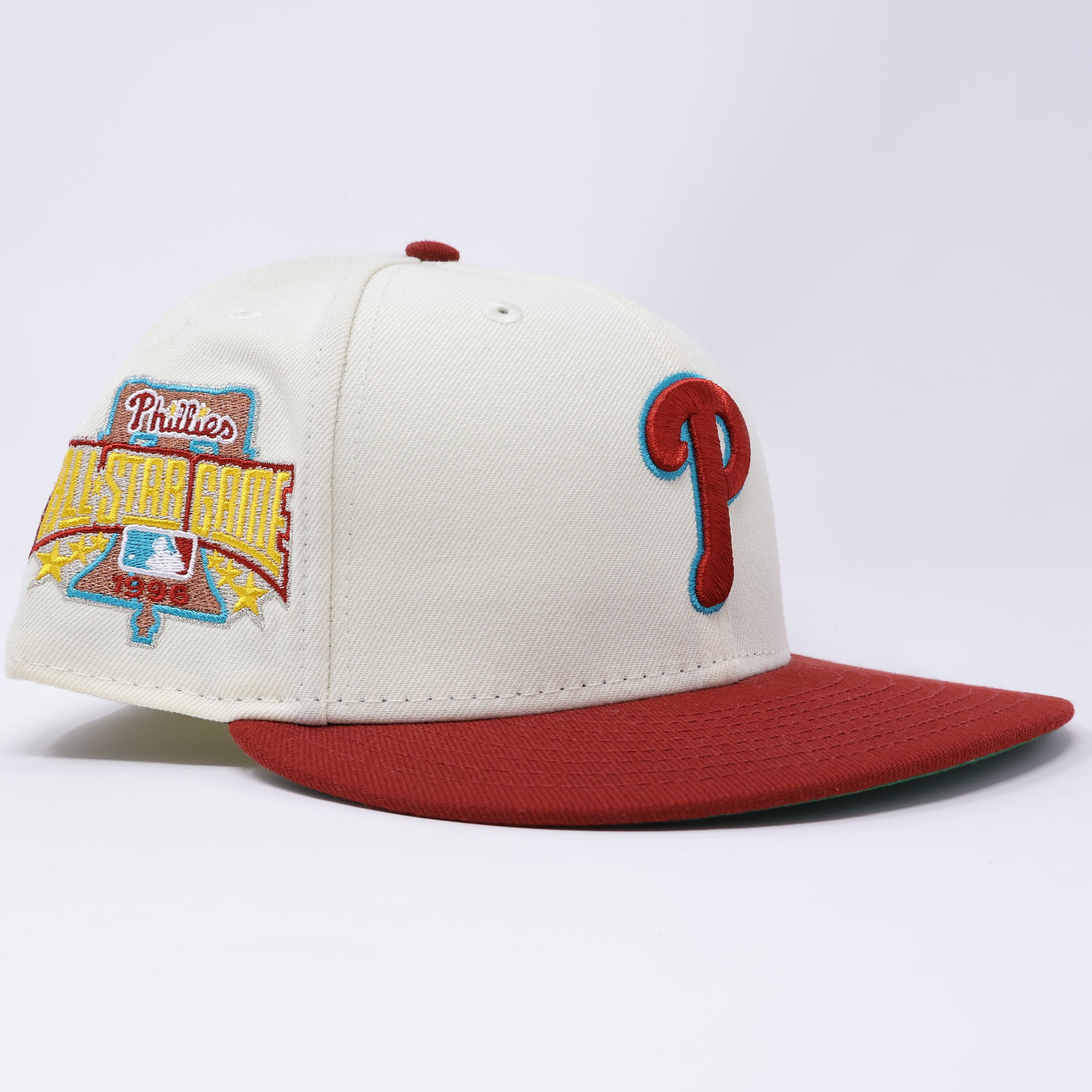 USED 3/4 Chrome Philadelphia Phillies 1996 All Star Game 59fifty New Era Fitted Hat Cap