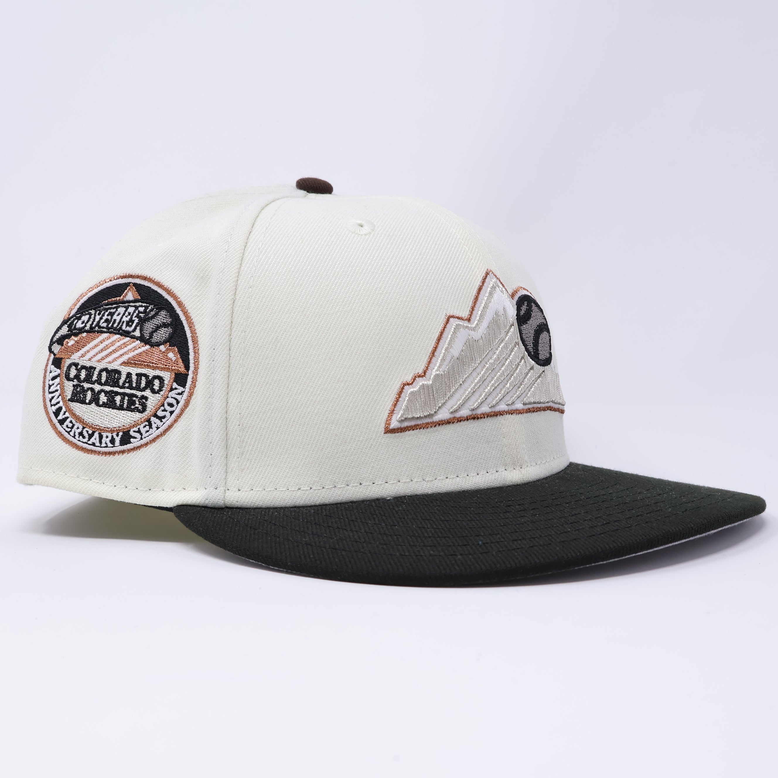 USED 5/8 Chrome Colorado Rockies 10 Years 59fifty New Era Fitted Hat Cap