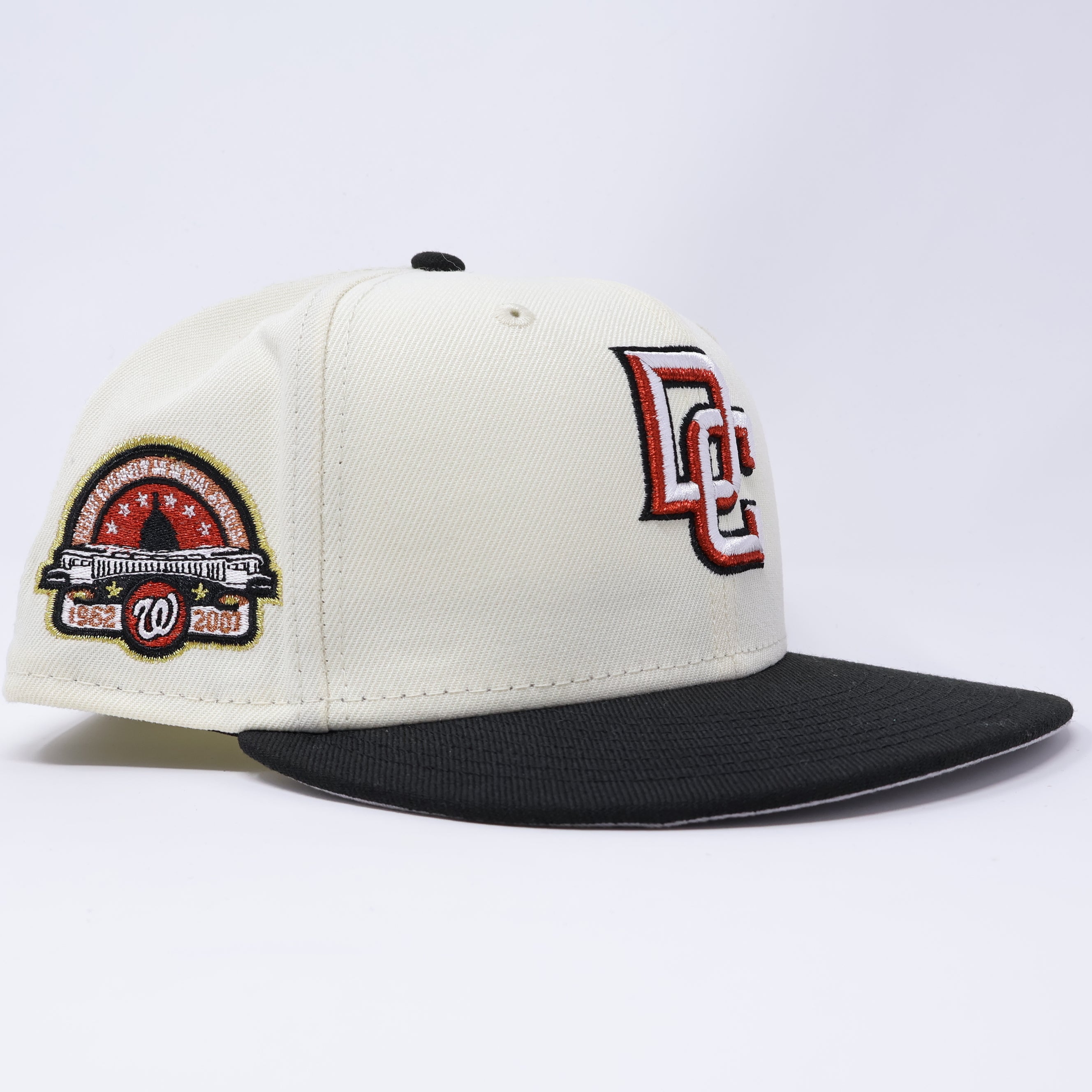 USED 3/4 Chrome Washington Nationals Kennedy Memorial 59fifty New Era Fitted Hat Cap