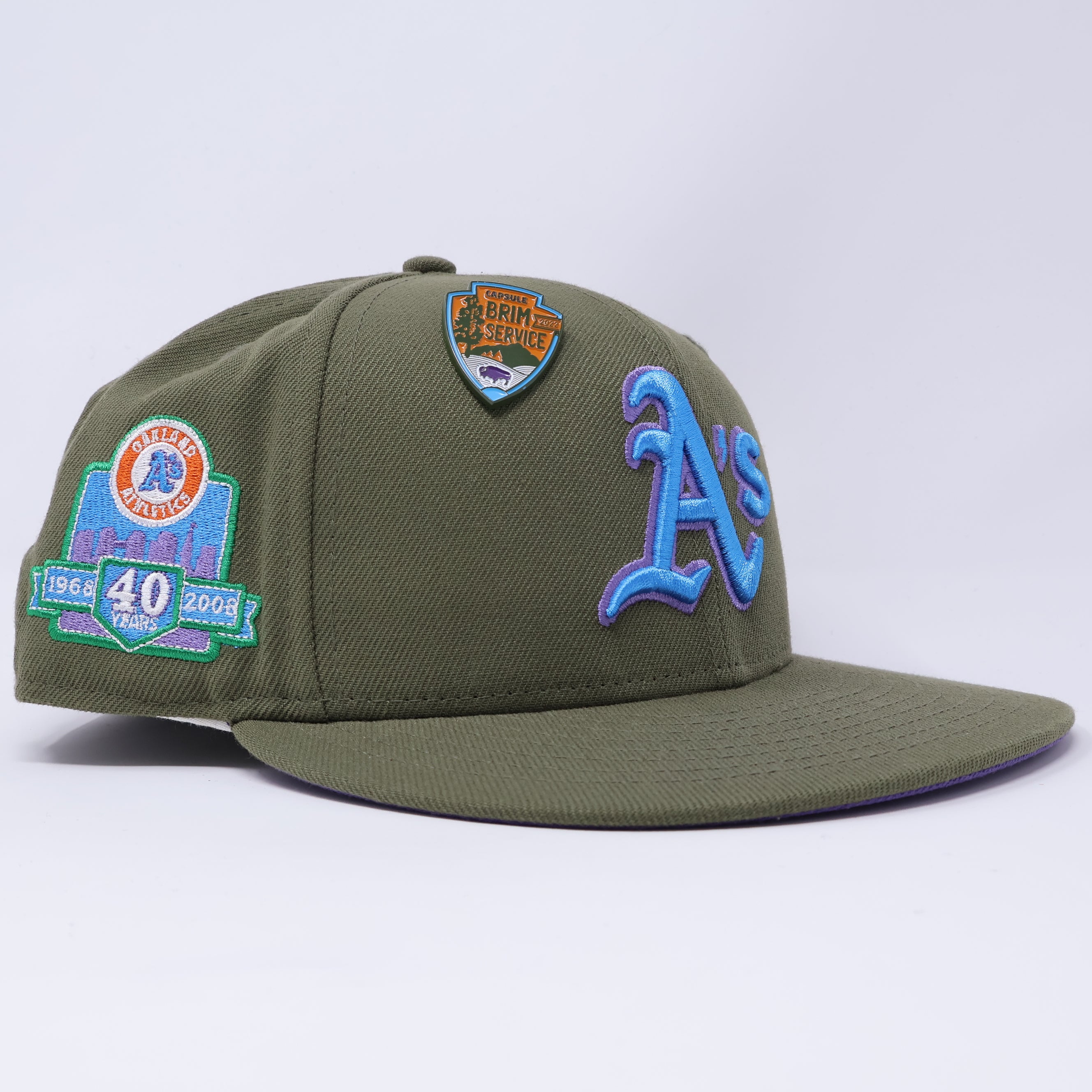 USED 3/4 Green Oakland Athletics 40 Years 59fifty New Era Fitted Hat Cap
