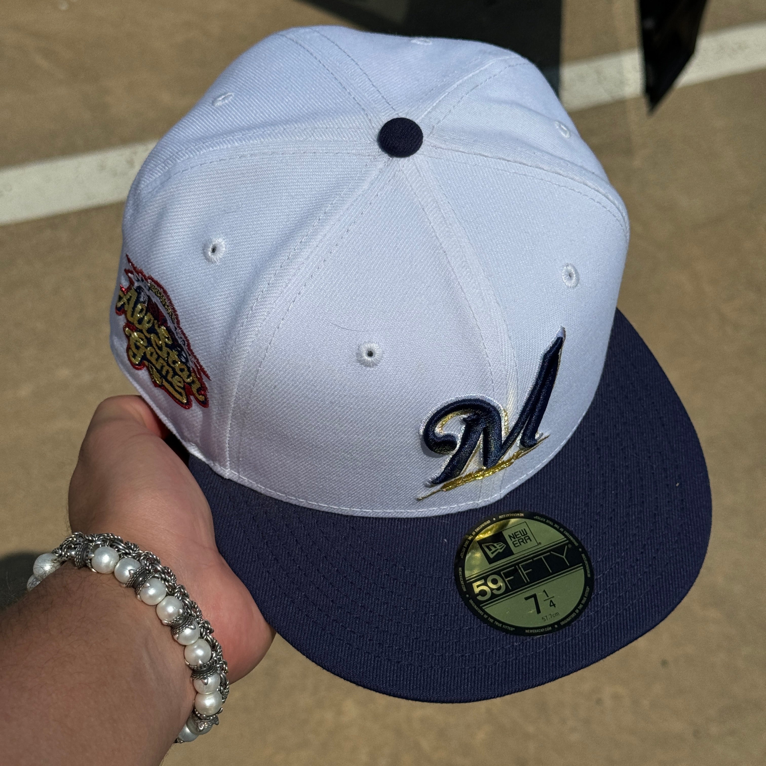 NEW 1/4 White Milwaukee Brewers 2002 All Star Game 59fifty New Era Fitted Hat Cap