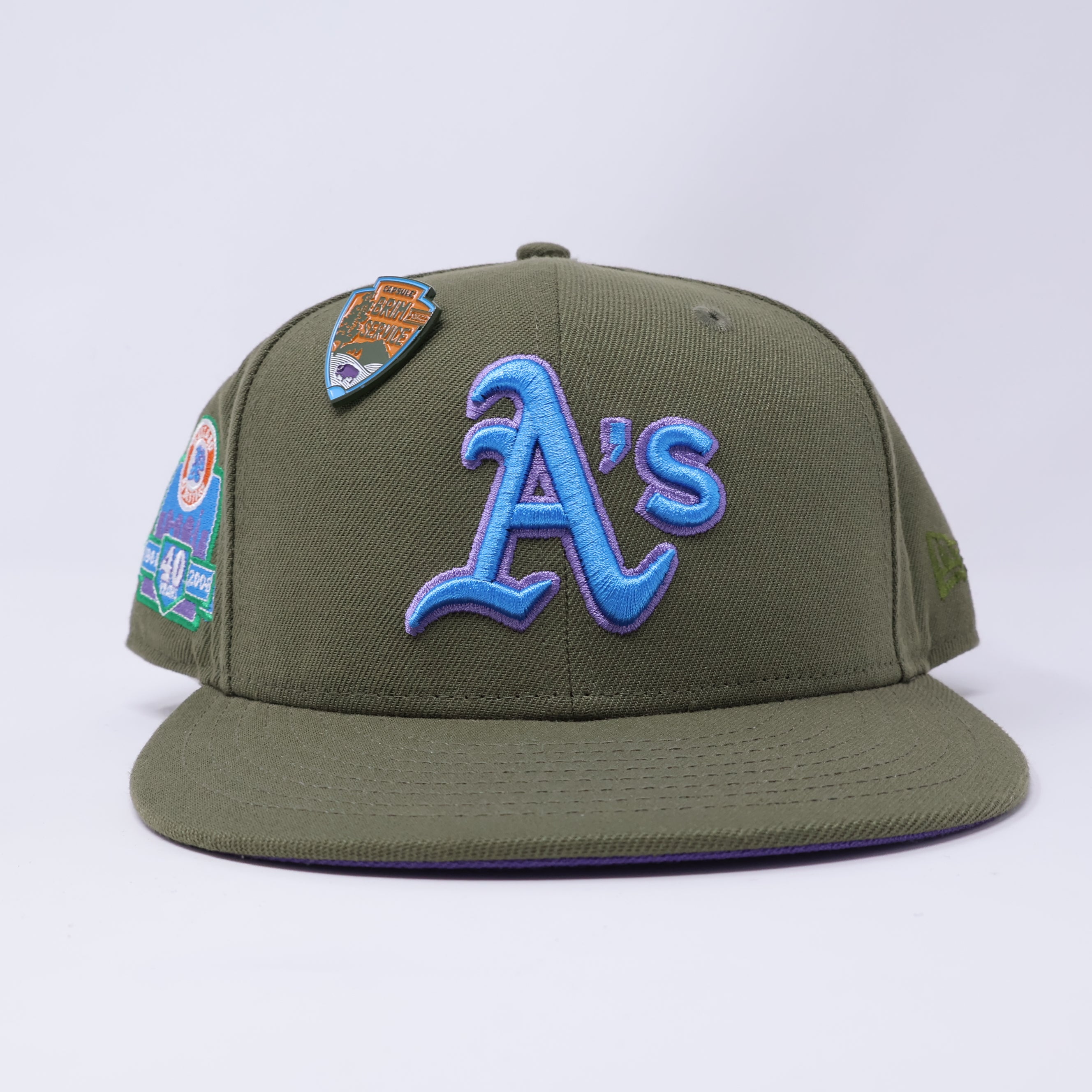 USED 3/4 Green Oakland Athletics 40 Years 59fifty New Era Fitted Hat Cap