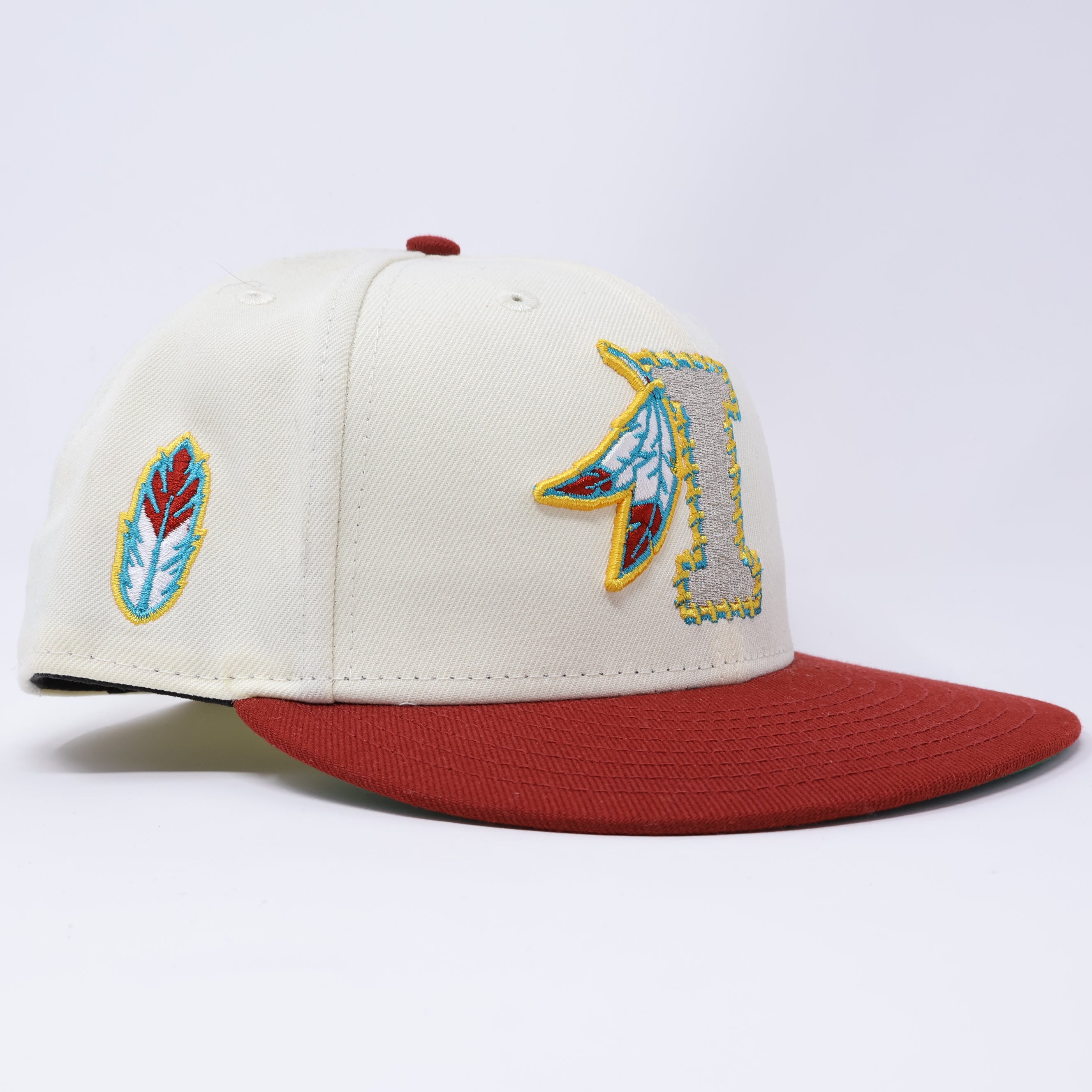 USED 5/8 Chrome Kinston Indians Minor League 59fifty New Era Fitted Hat Cap