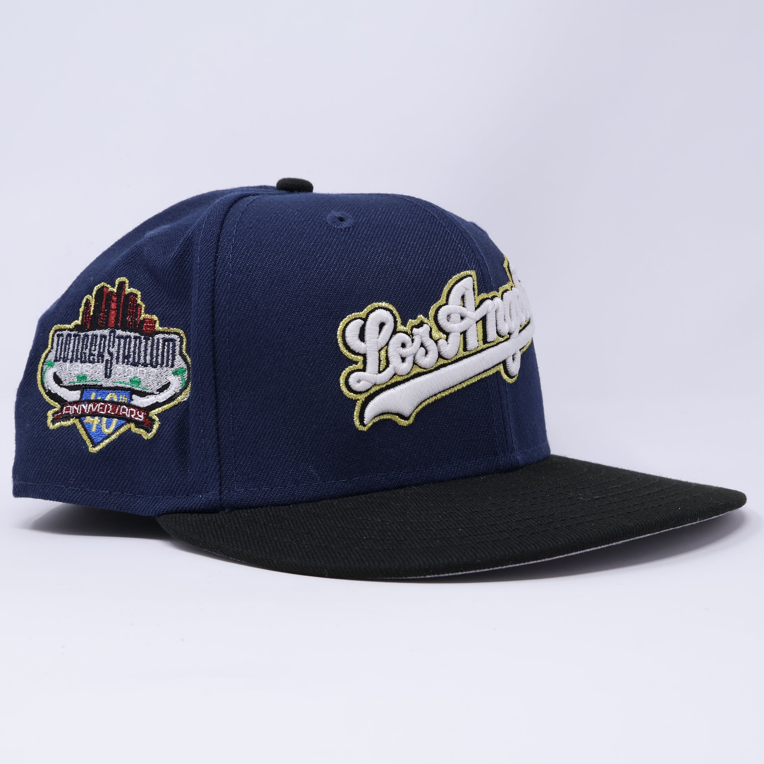 USED 5/8 Navy Los Angeles Dodgers 40th Anniversary  59fifty New Era Fitted Hat Cap