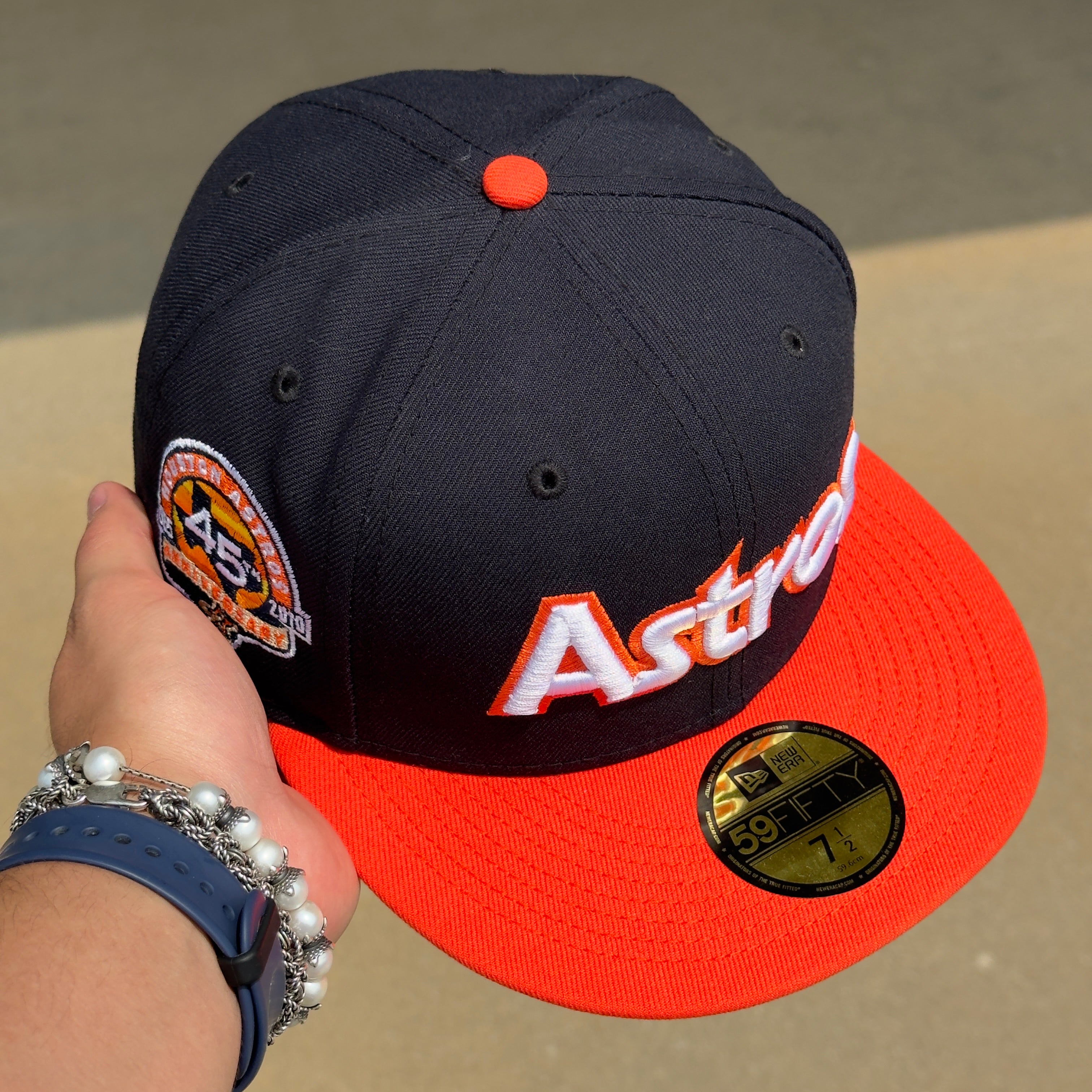 NEW 1/2 Navy Houston Astros 45th Anniversary 59FIFTY New Era Fitted Hat